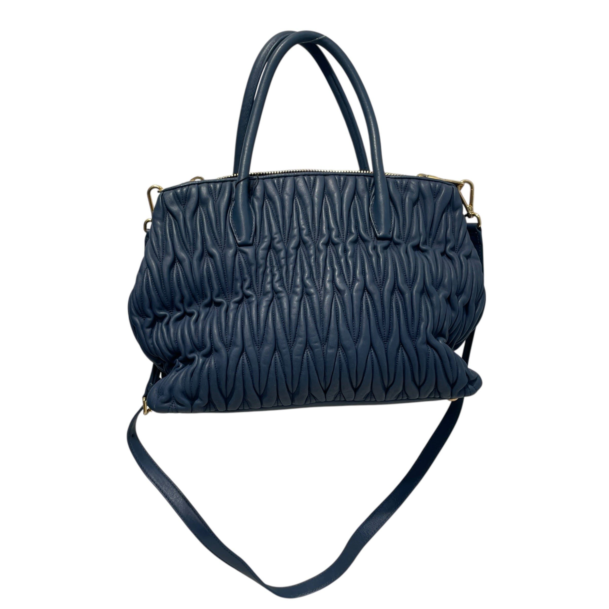 MIU MIU/Hand Bag/Leather/BLU/Matelasse view 3