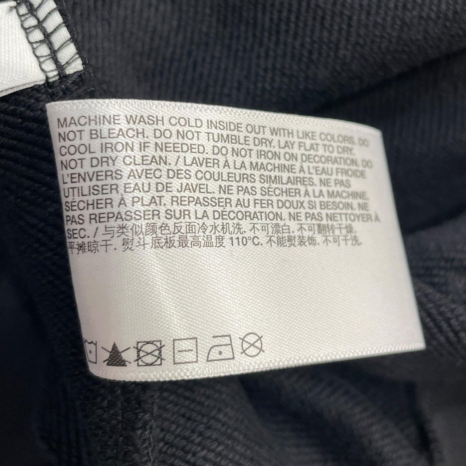 Helmut Lang/Hoodie/M/Cotton/BLK/EMBOSSED LOGO HOODIE view 4