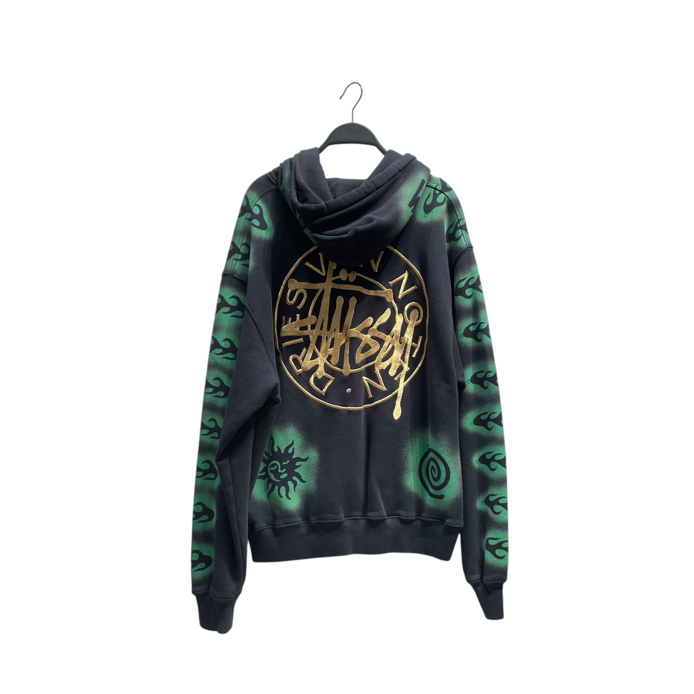 STUSSY/DRIES VAN NOTEN/Hoodie/L/Cotton/BLK/ view 2