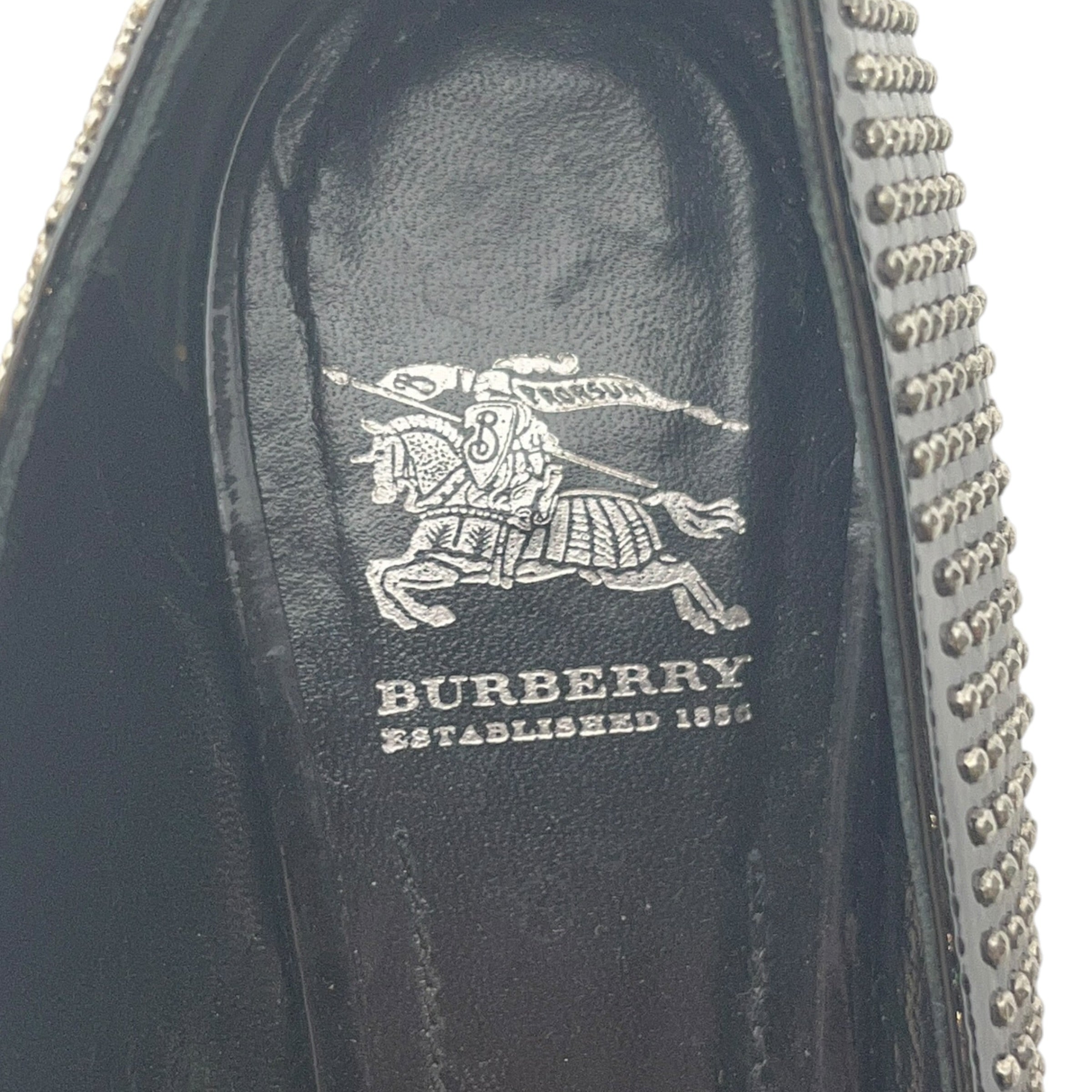 BURBERRY/Flat Shoes/US 6/Leather/BLK/studded shorts view 3