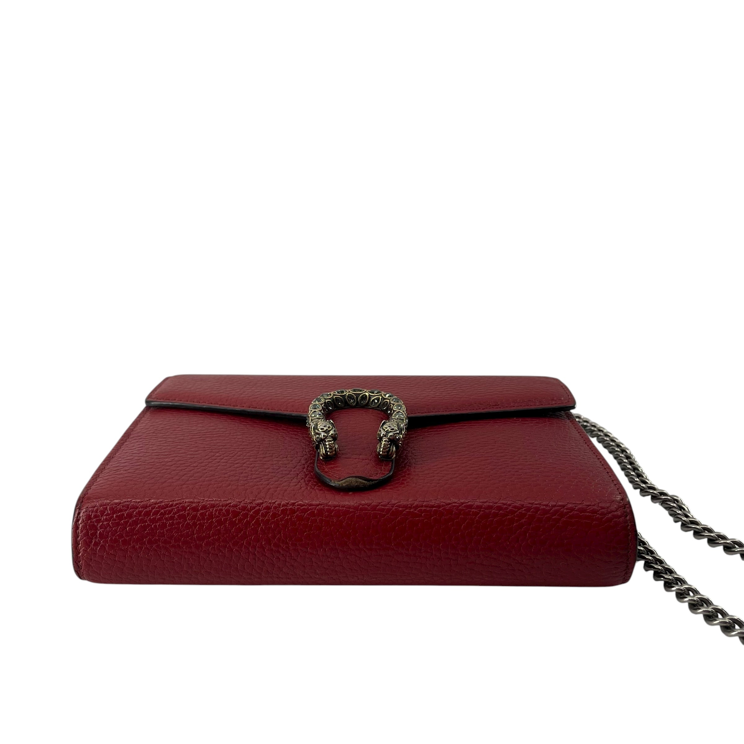 GUCCI/Cross Body Bag/Leather/RED/dionysis mini bag view 3