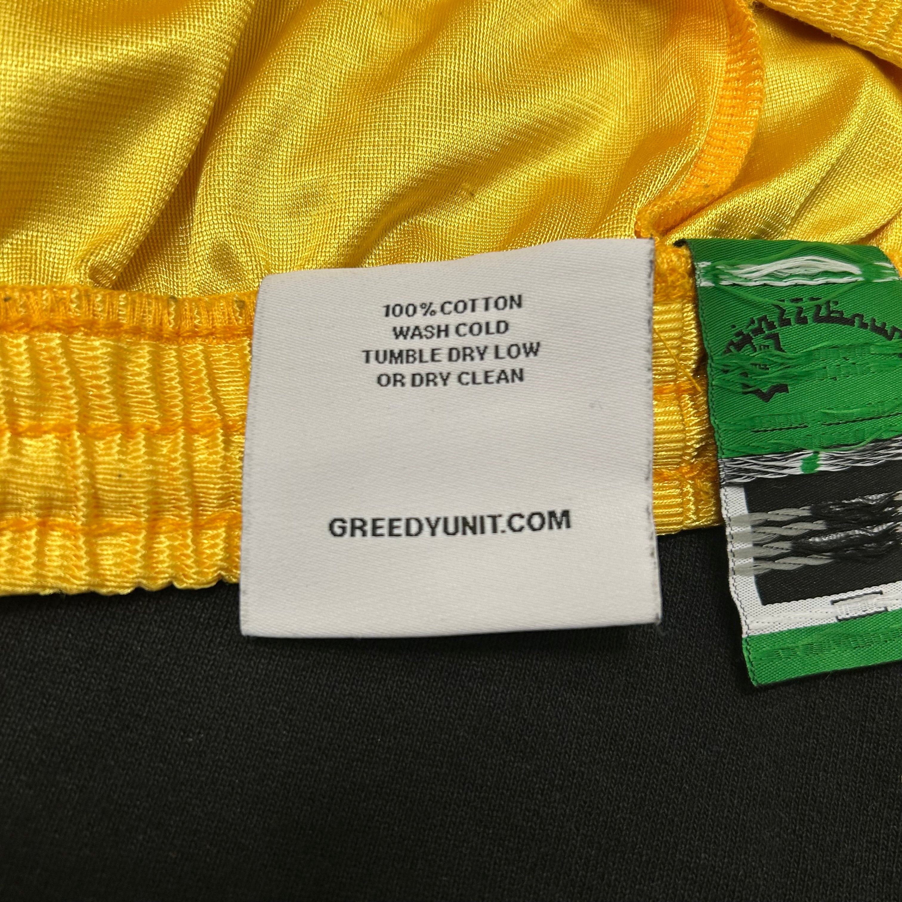 GREEDY UNIT/MURD333R.FM/Straight Pants/S/Cotton/BLK/DOUBLE LAYER YELLOW WAIST view 4