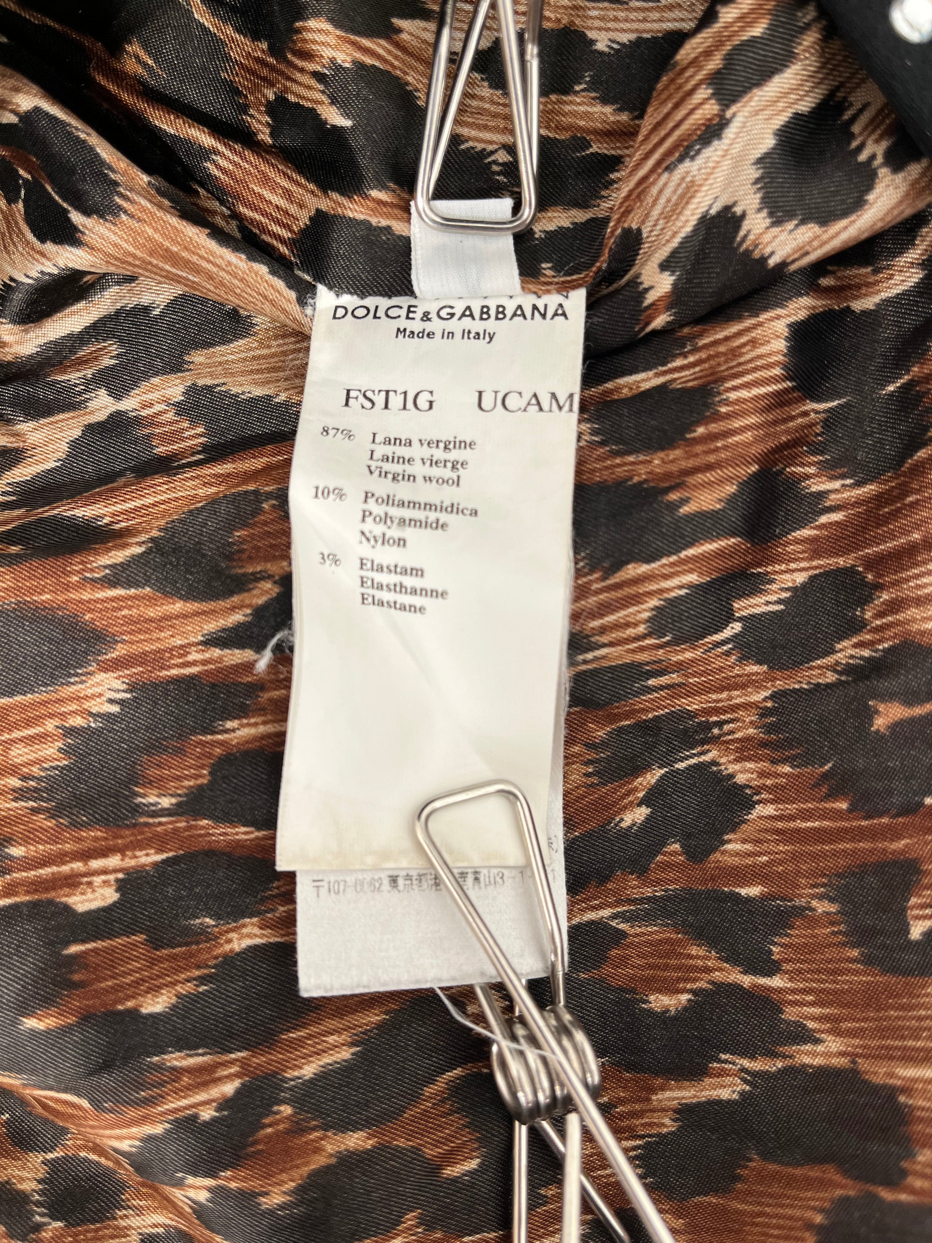 DOLCE&GABBANA/Jacket/48/Animal Pattern/Wool/BLK/Single Breasted/MISSY ELLIOT RHINESTONE BLAZER view 5