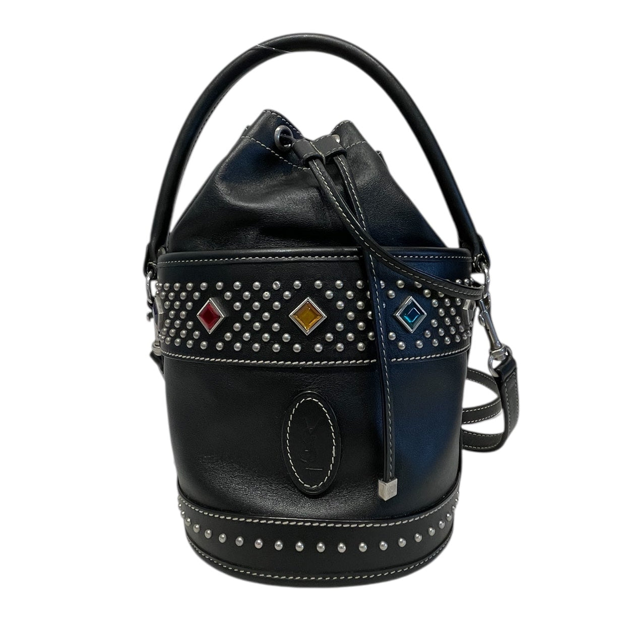 YVES SAINT LAURENT/Basket Bag/Leather/BLK/Bahia Small Embellished Lthr view 1