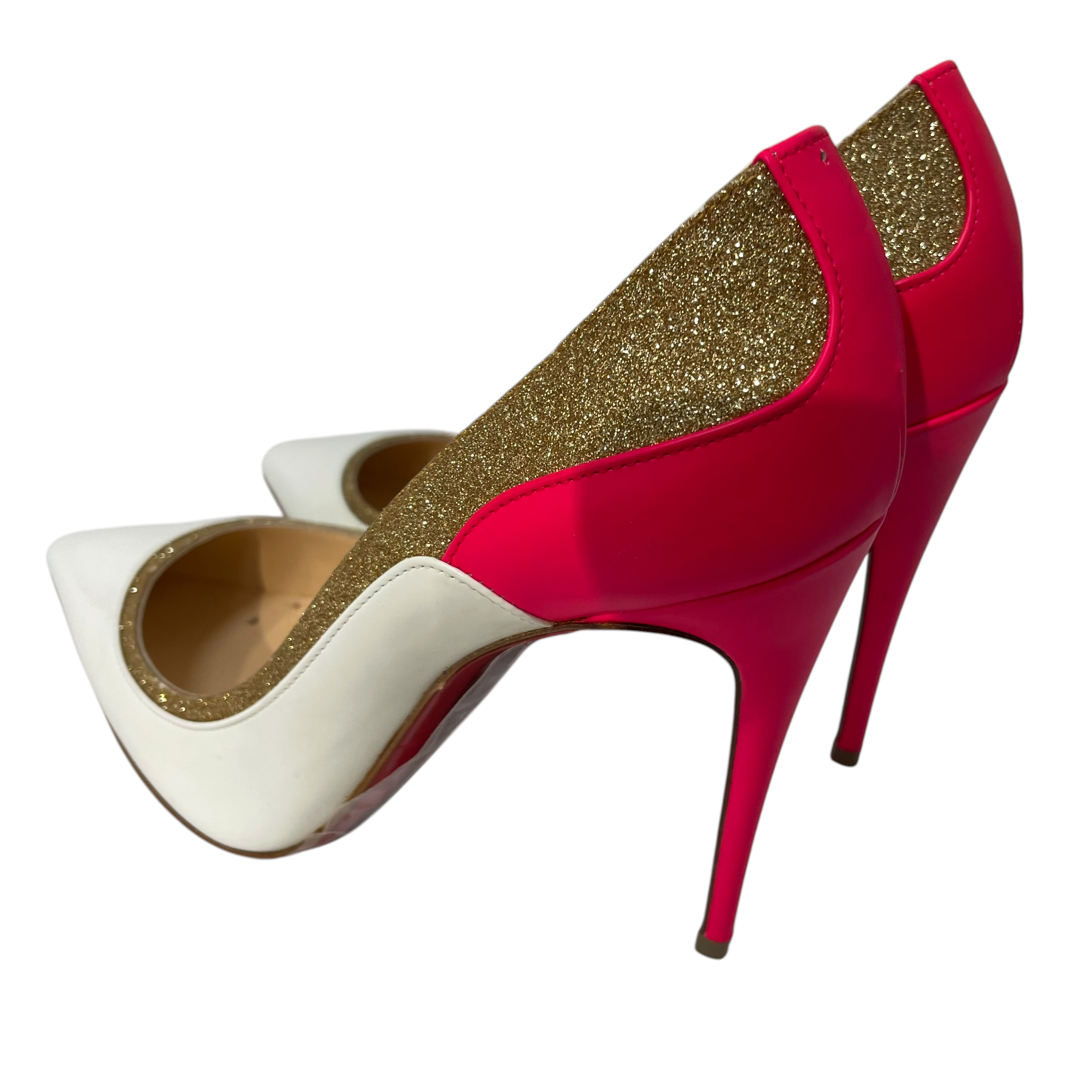 Christian Louboutin/Heels/EU 36.5/Border/Leather/WHT/Tucsick Glitter Pumps view 2