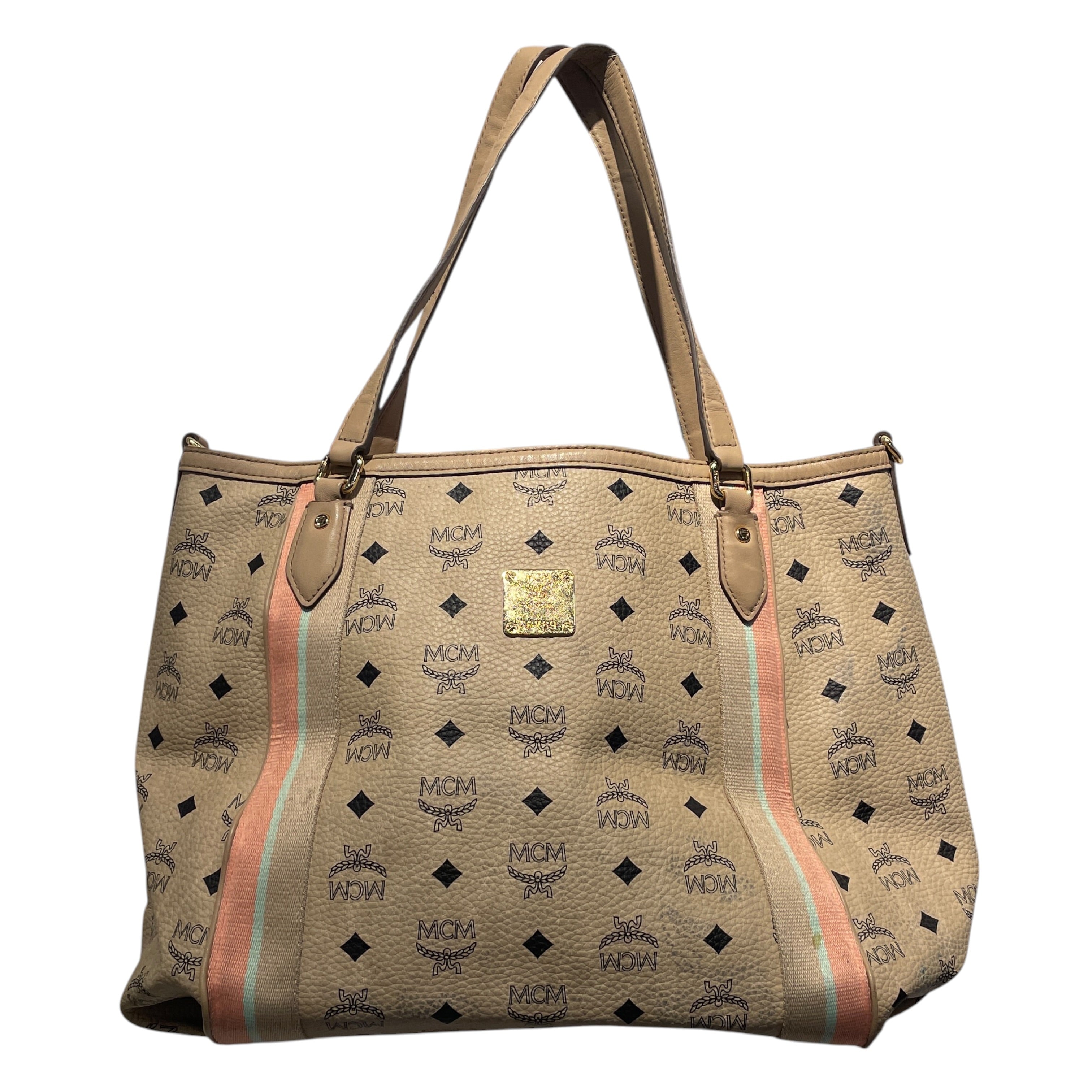 MCM/Tote Bag/Monogram/Leather/CRM/ view 1