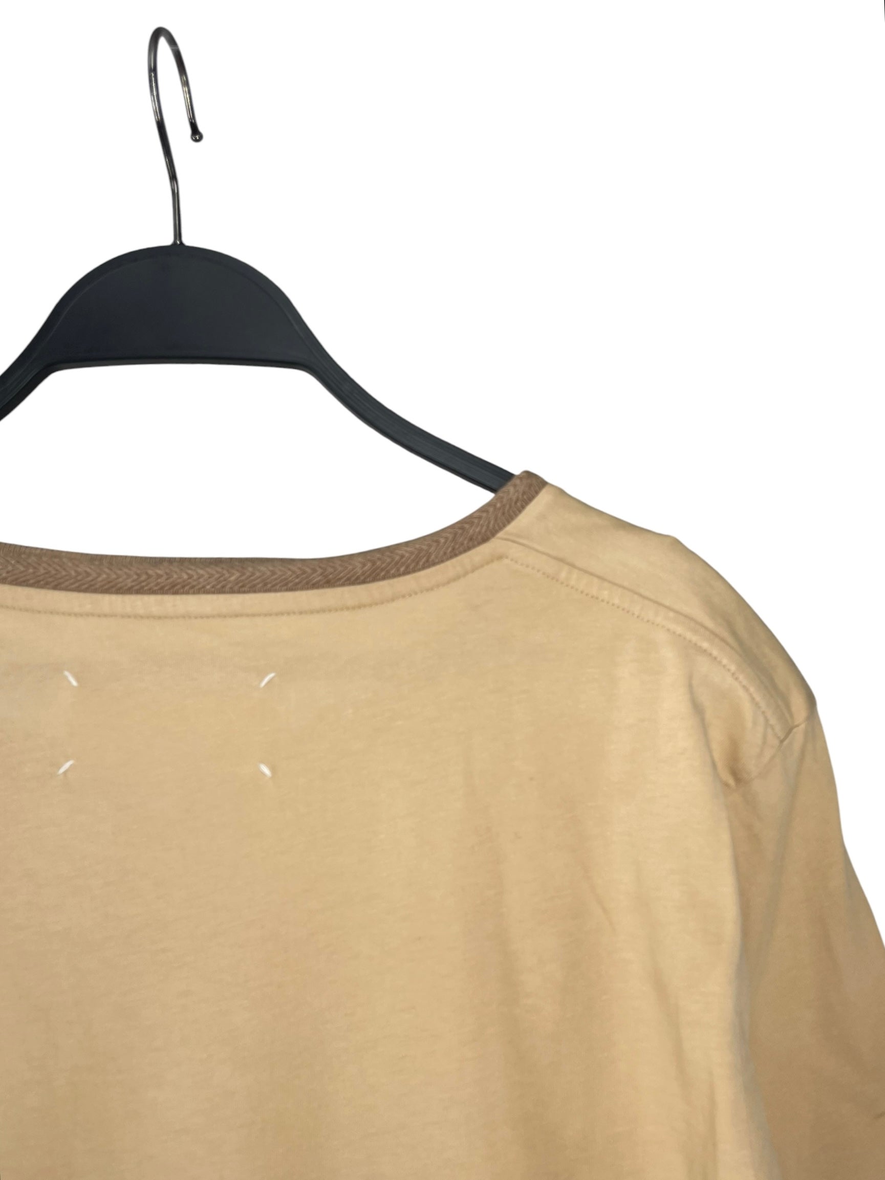Maison Margiela/T-Shirt/L/Cotton/BEG/BEIIGE BRADED NECK TSHIRT SZL view 4