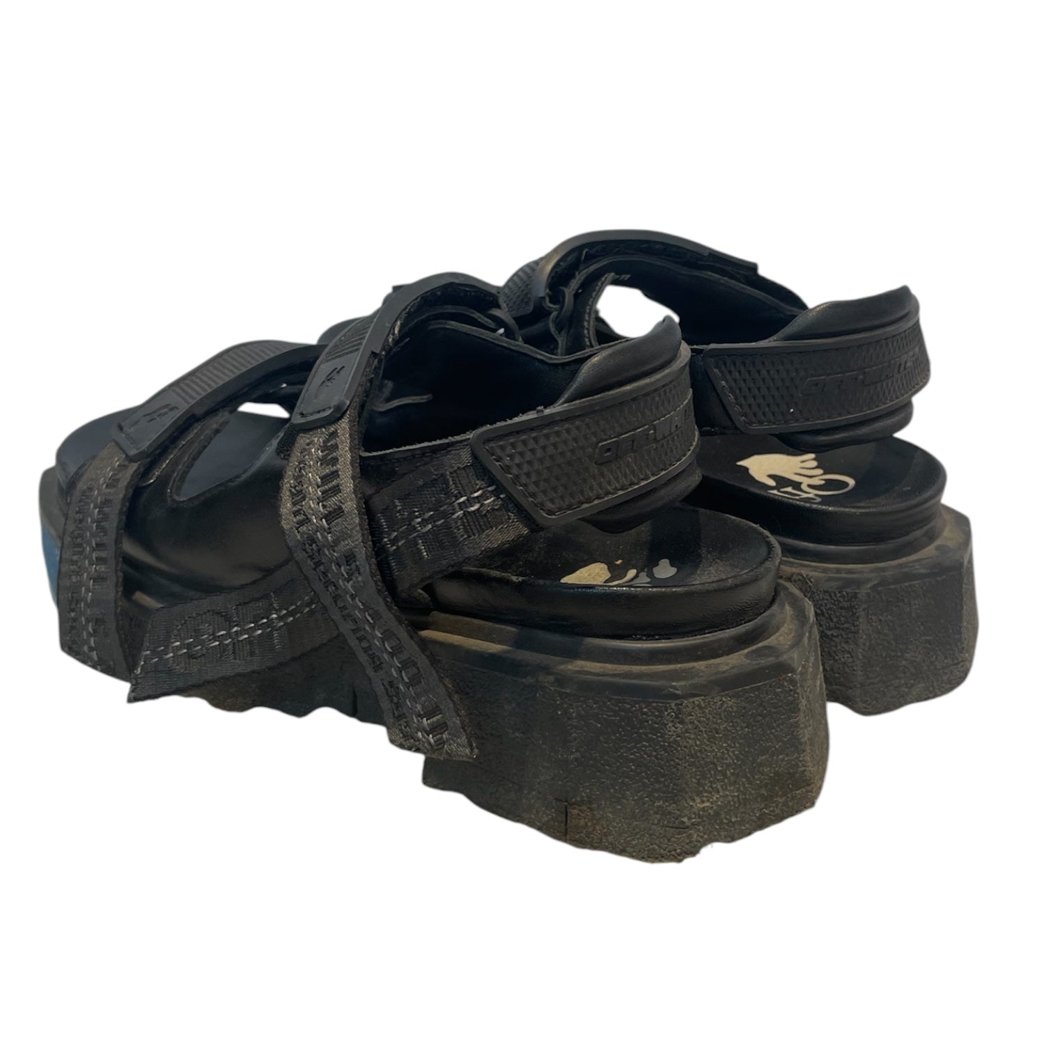 OFF-WHITE/Sandals/EU 37/Leather/BLK/BLUE TOE view 2
