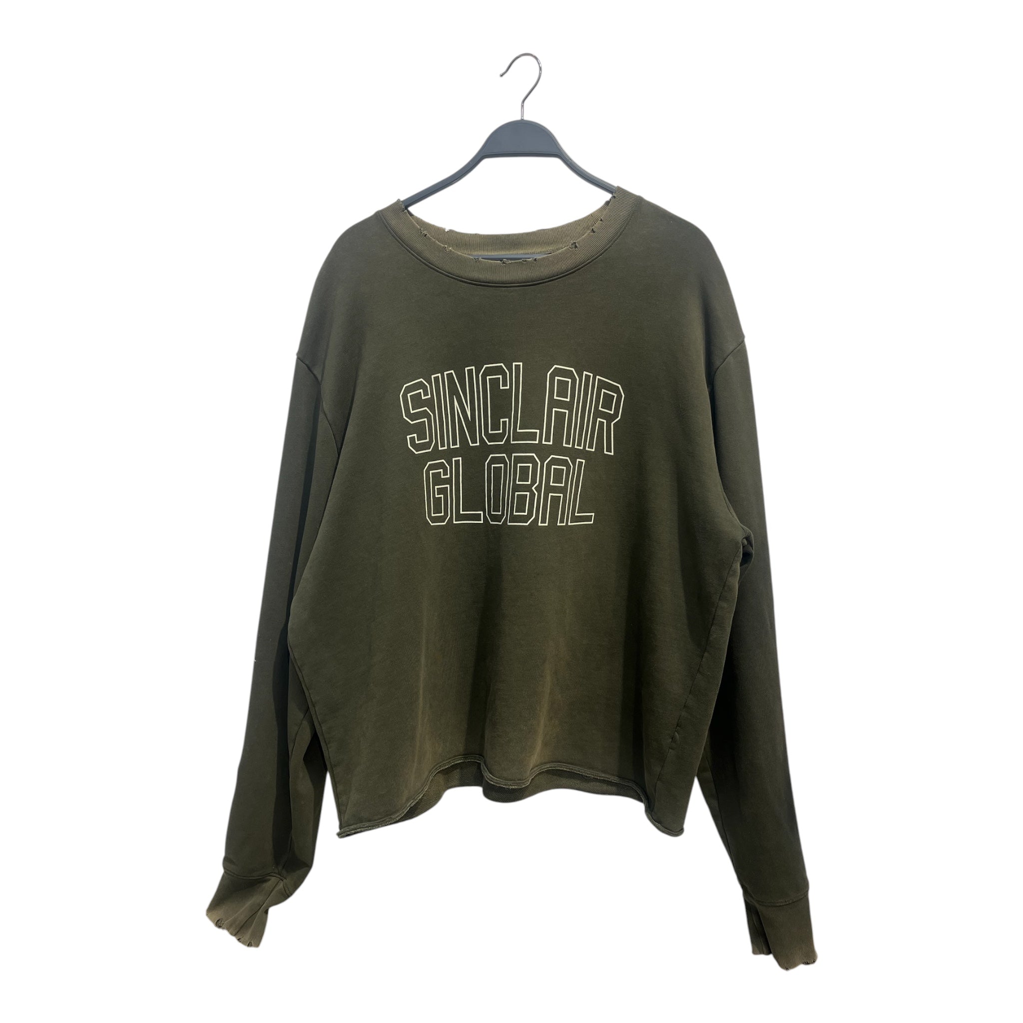 SINCLAIR/Sweatshirt/M/Cotton/GRN/GLOBAL DISTRESSED CREWECK view 1