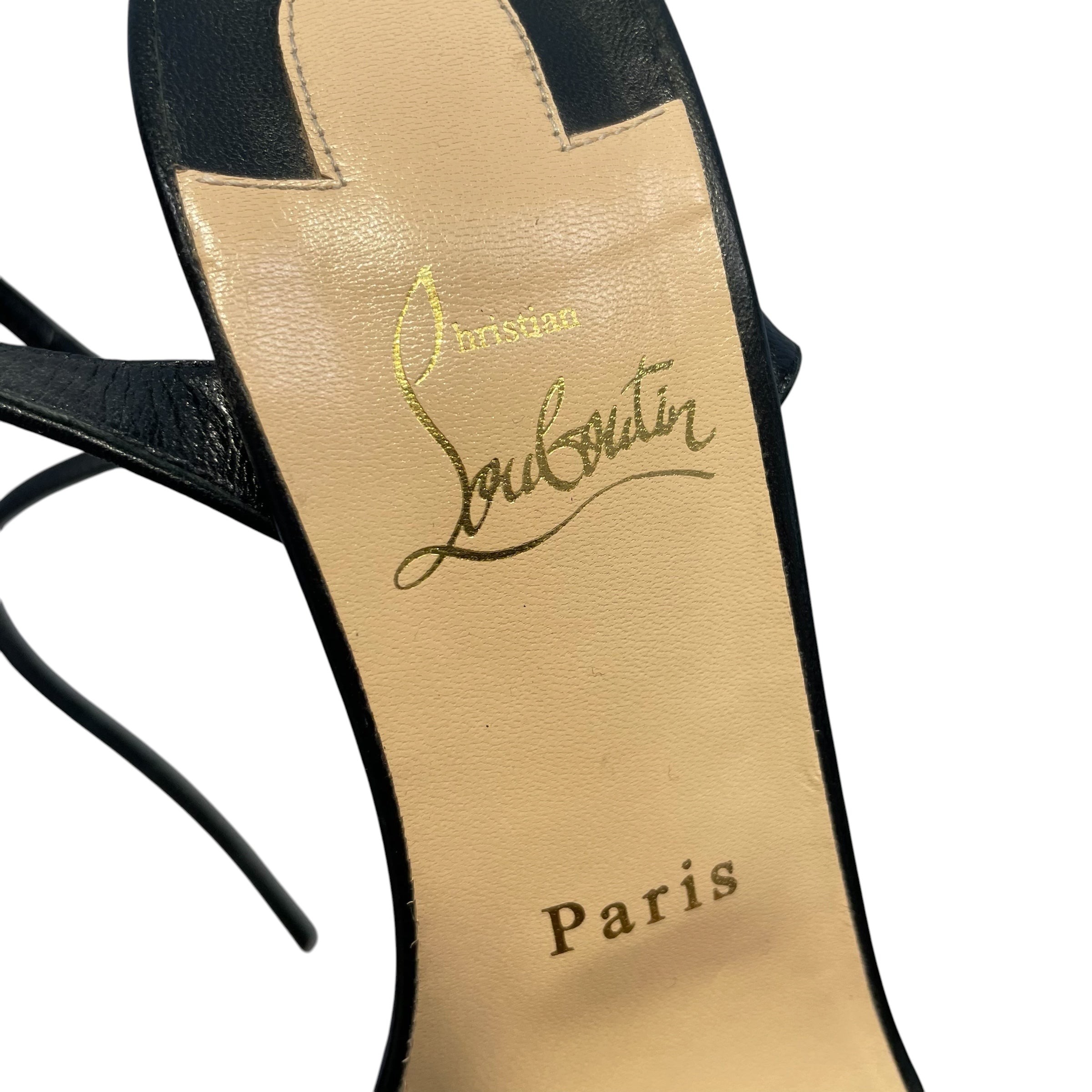 Christian Louboutin/Heels/EU 38/Leather/BLK/V-Tip/RED INSIDE/ POINTED TOE view 3