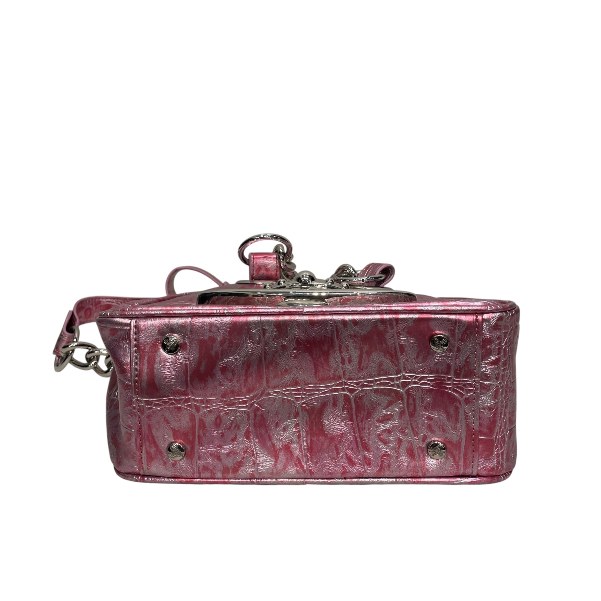 Vivienne Westwood/Bag/Faux Leather/PNK/VW YASMINE SHLDR BAG CROC LOGO view 5