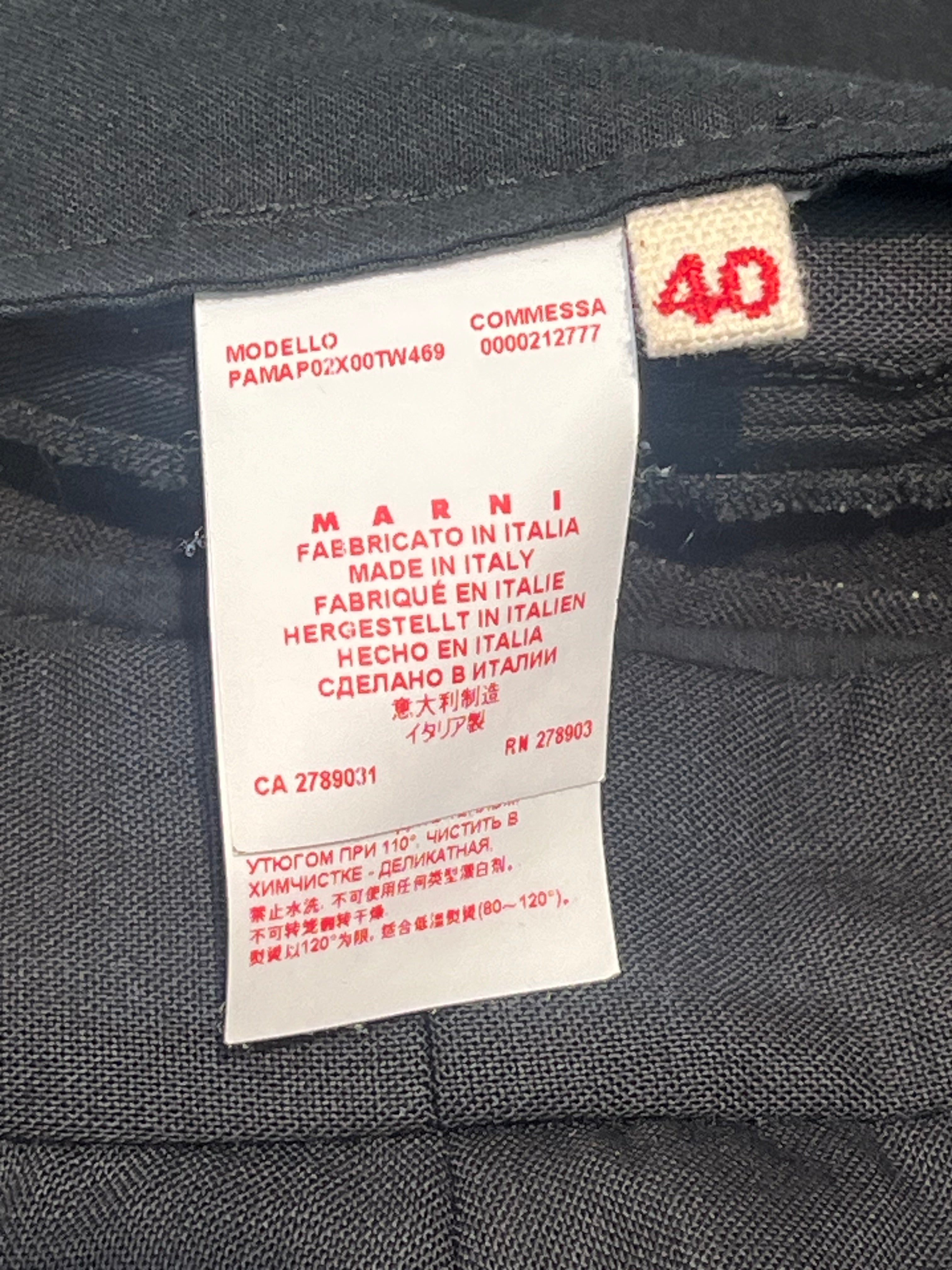 MARNI/Slacks/M/Cotton/BLK/white leg stripe view 4