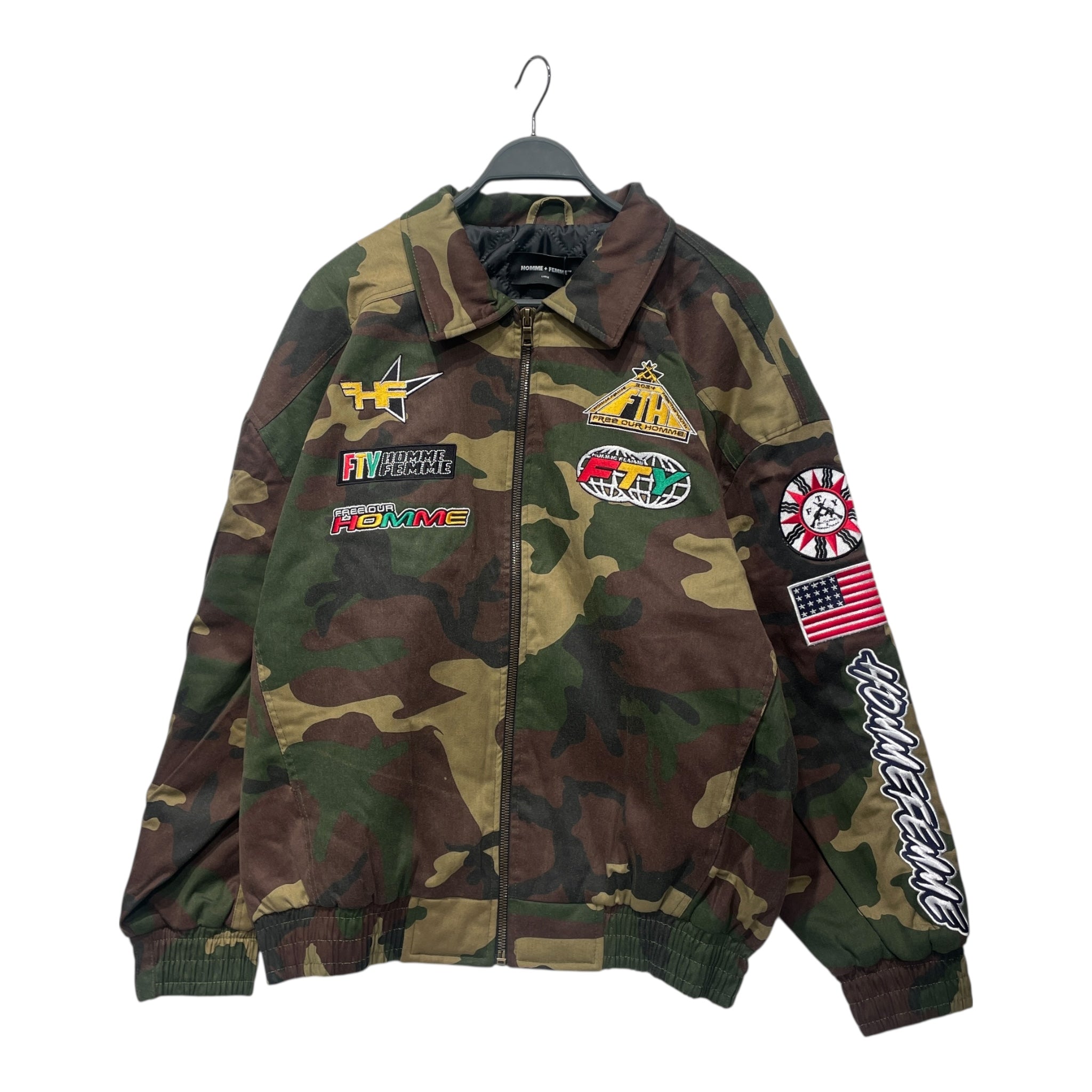 HOMME + FEMME/Blouson/L/Cotton/GRN/Camouflage/PATCHWORK ALL OVER view 1