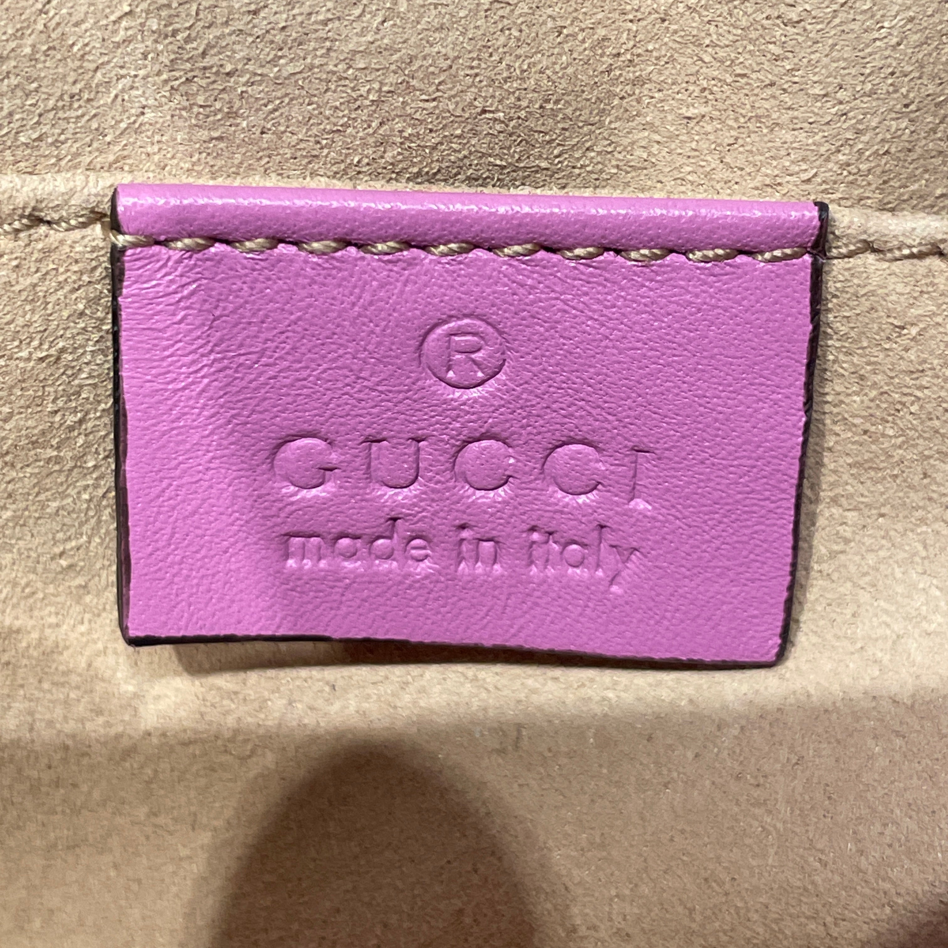 GUCCI/Cross Body Bag/Leather/PNK/gg marmont mini matelasse chai view 6