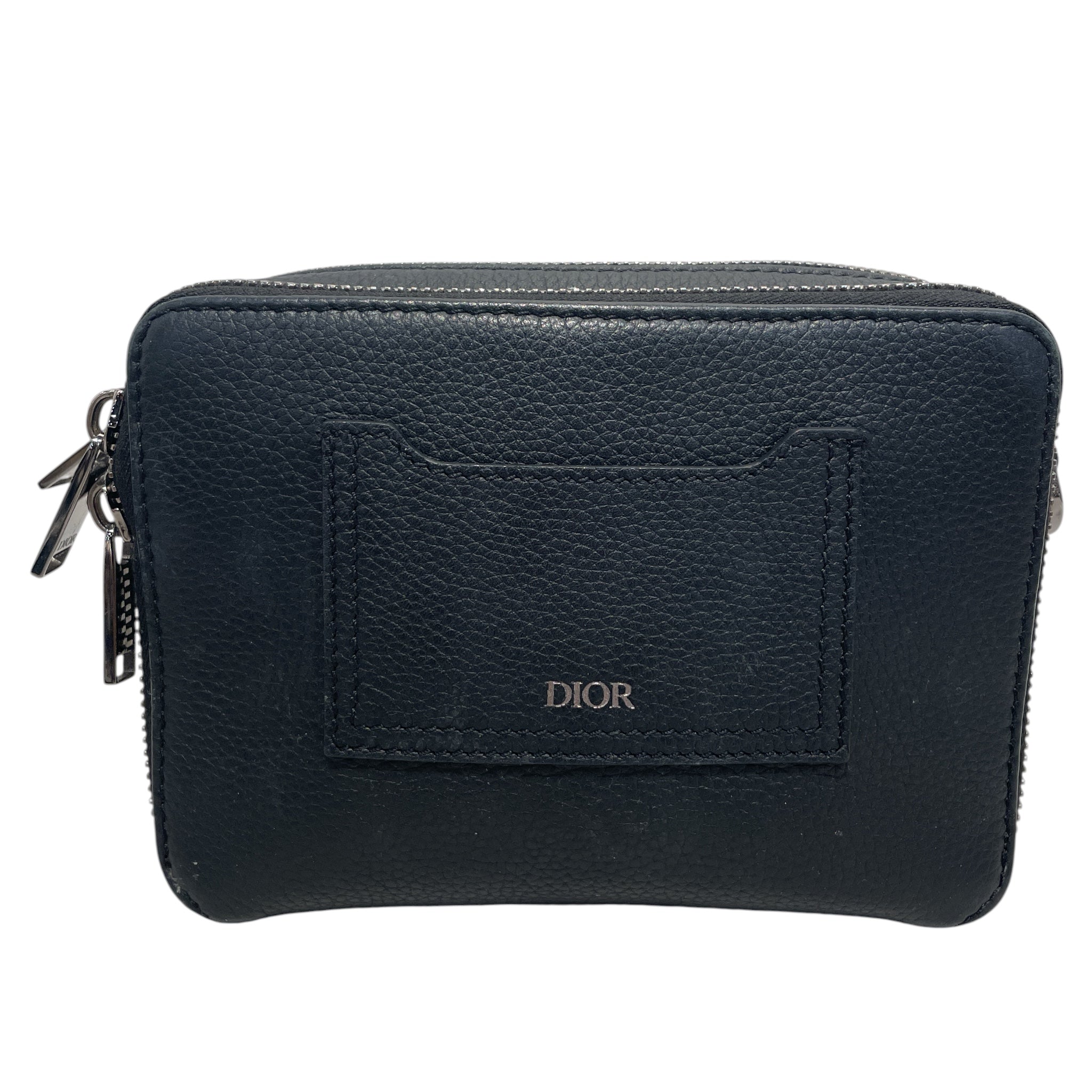 Christian Dior/Cross Body Bag/Leather/BLK/2 way clutch view 3