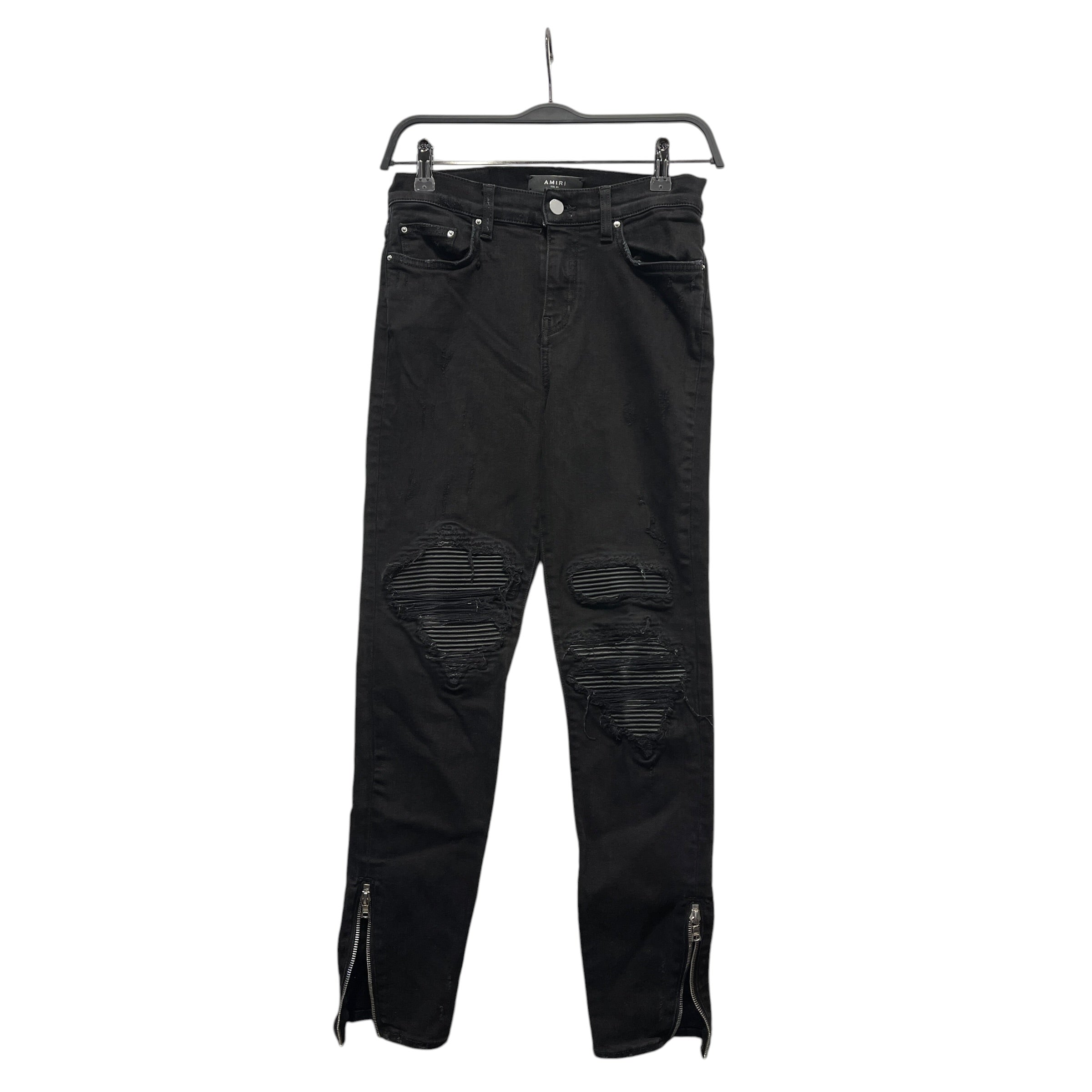 AMIRI/Skinny Pants/26/Cotton/BLK/MX1 LEATHER KNEE CAPS view 1