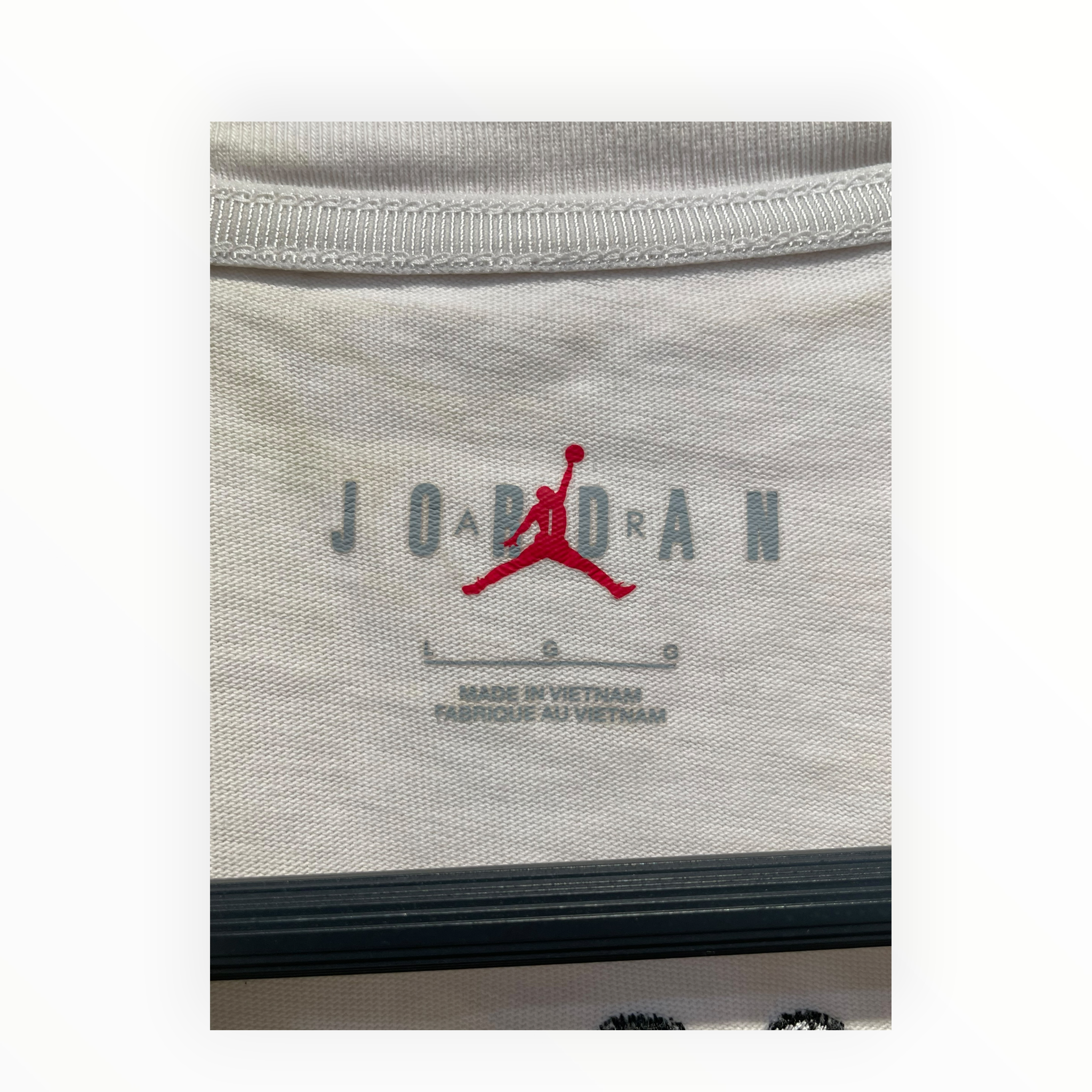 OFF-WHITE/T-Shirt/L/Cotton/WHT/Graphic/AIR JORDAN GRAPHIC view 3