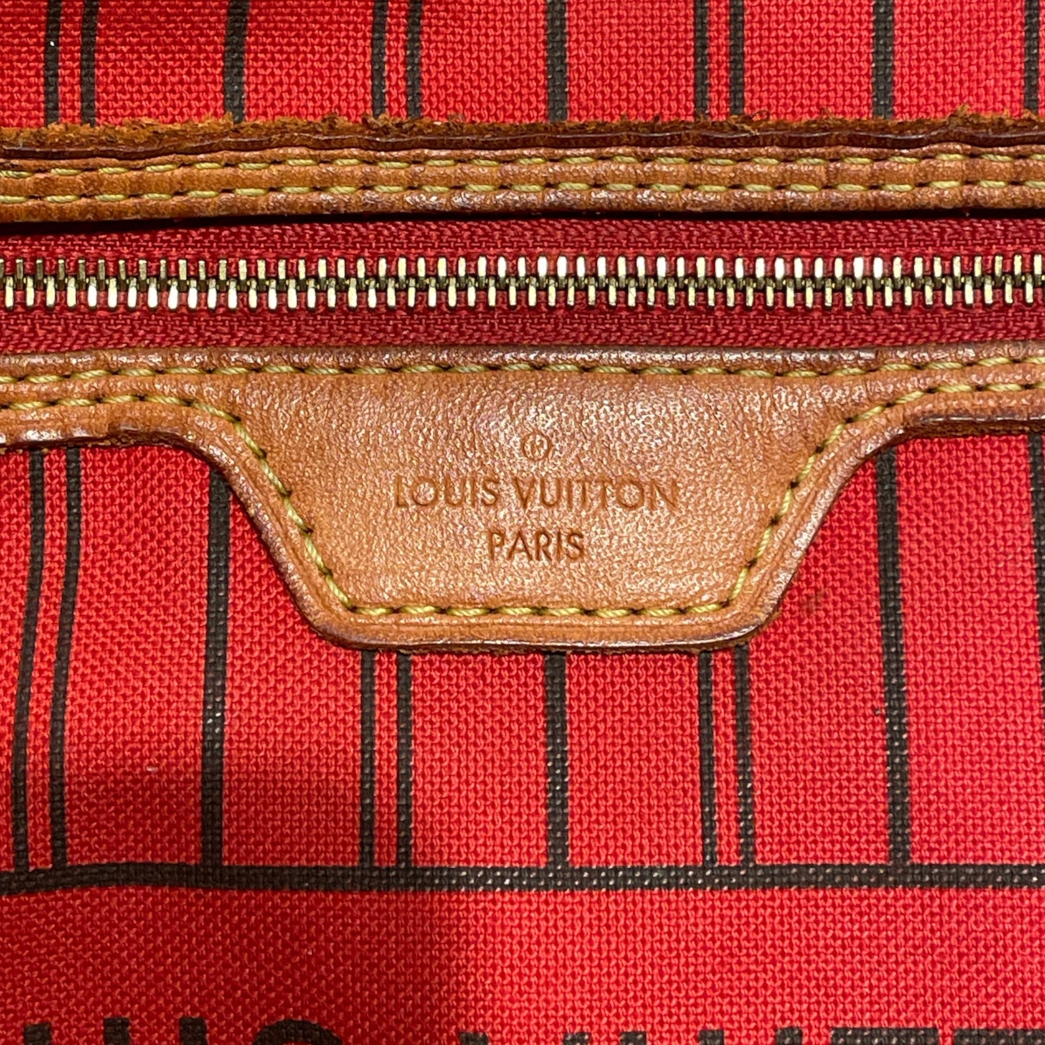 LOUIS VUITTON/Tote Bag/Monogram/BRW/NEVERFULL RED STRIPE INSIDE view 5