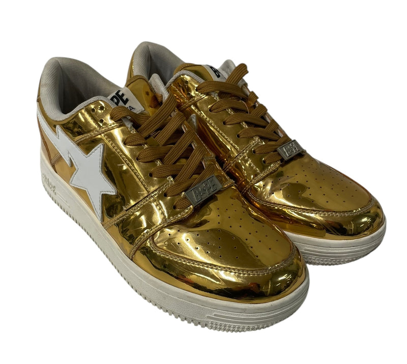 BAPE STA!/Hi-Sneakers/US 10/Leather/GLD/GOLD/WHT