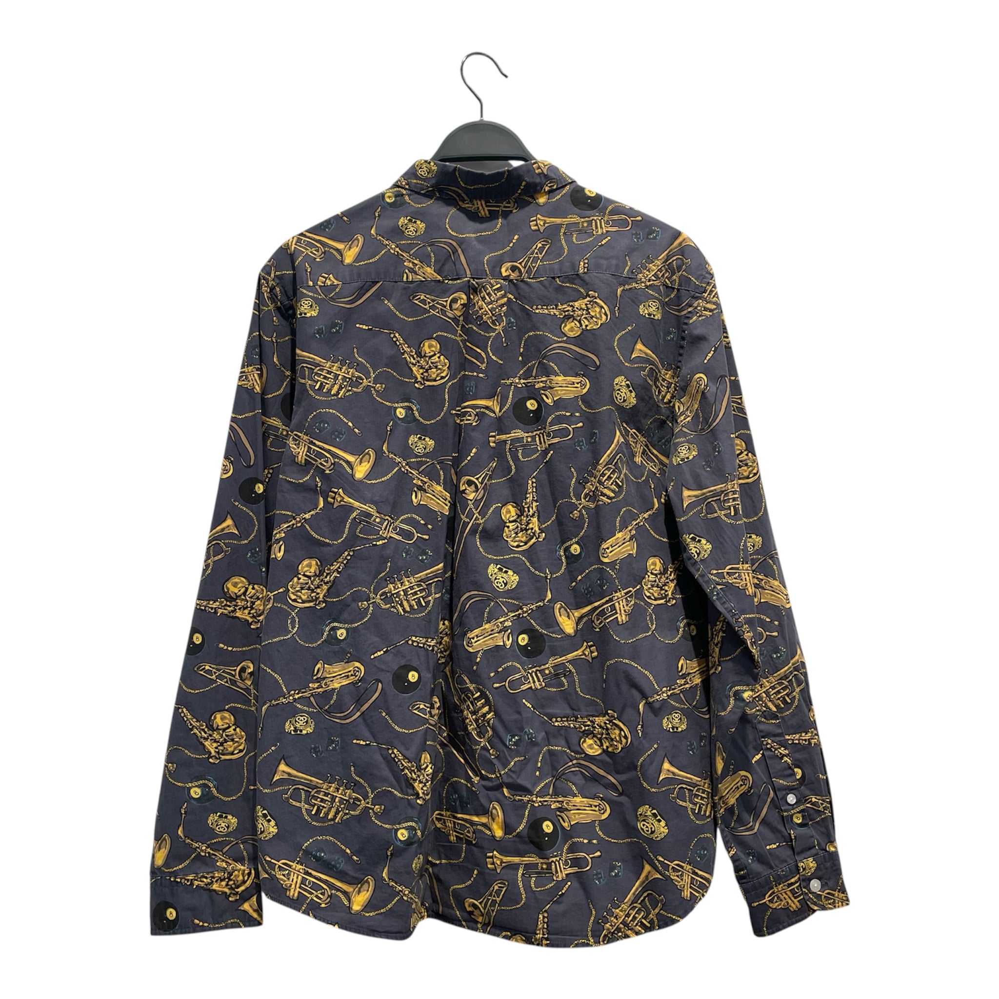STUSSY/LS Shirt/L/Cotton/IDG/All Over Print/Saxophone view 2