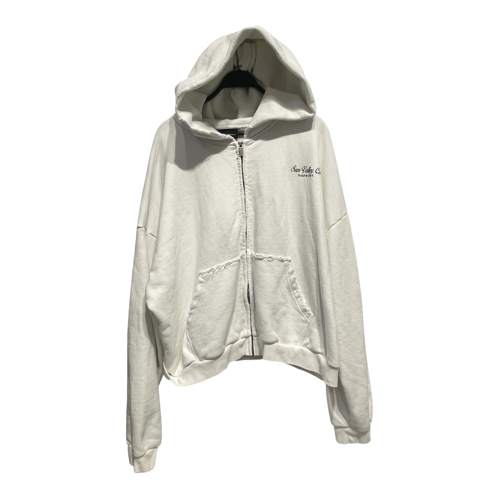 Raspberry Hills/Zip Up Hoodie/XL/Cotton/WHT/sun valley view 1