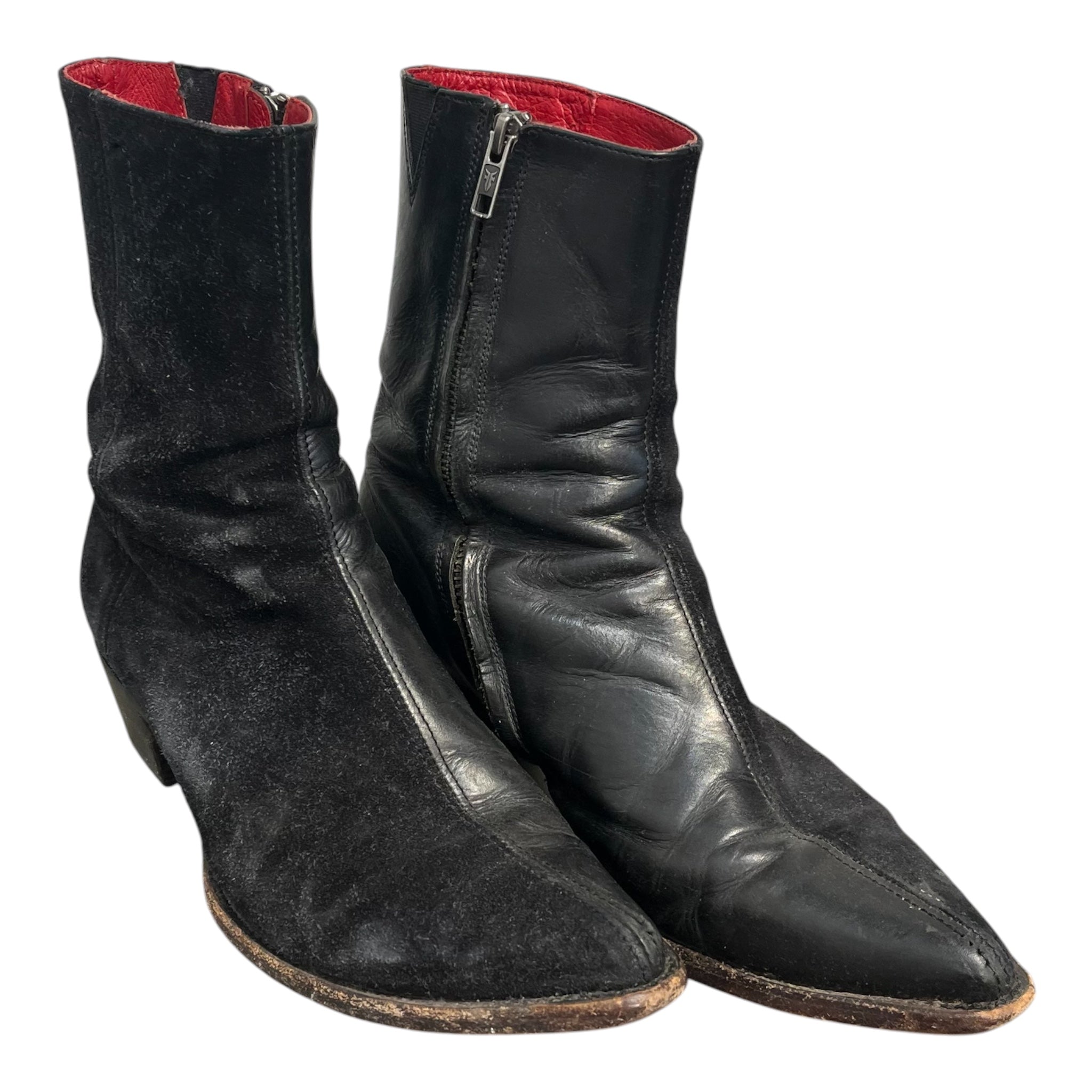 FRYE/Boots/US 10/Leather/BLK/2 TONE SUEDE POINTED TOE REDIN view 1