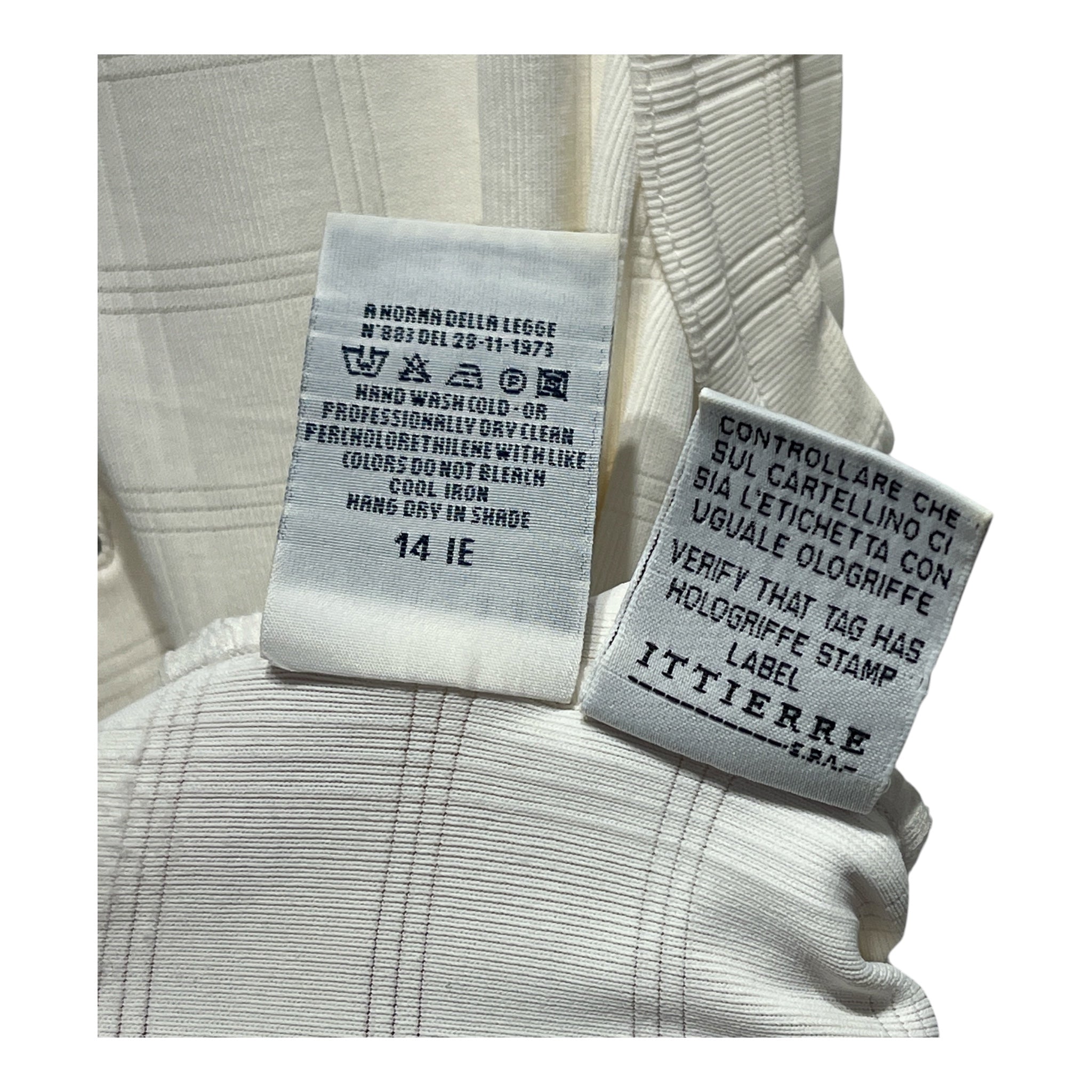 VERSACE JEANS COUTURE/SL Blouse/XS/Plaid/Nylon/WHT/HALF ZIP WITH MEDUSA EMBLEM view 5