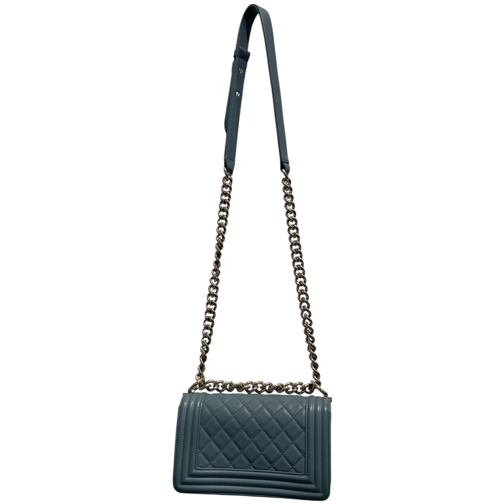 CHANEL/Clutch Bag/Leather/BLU/QUILTED SMALL BOY view 2