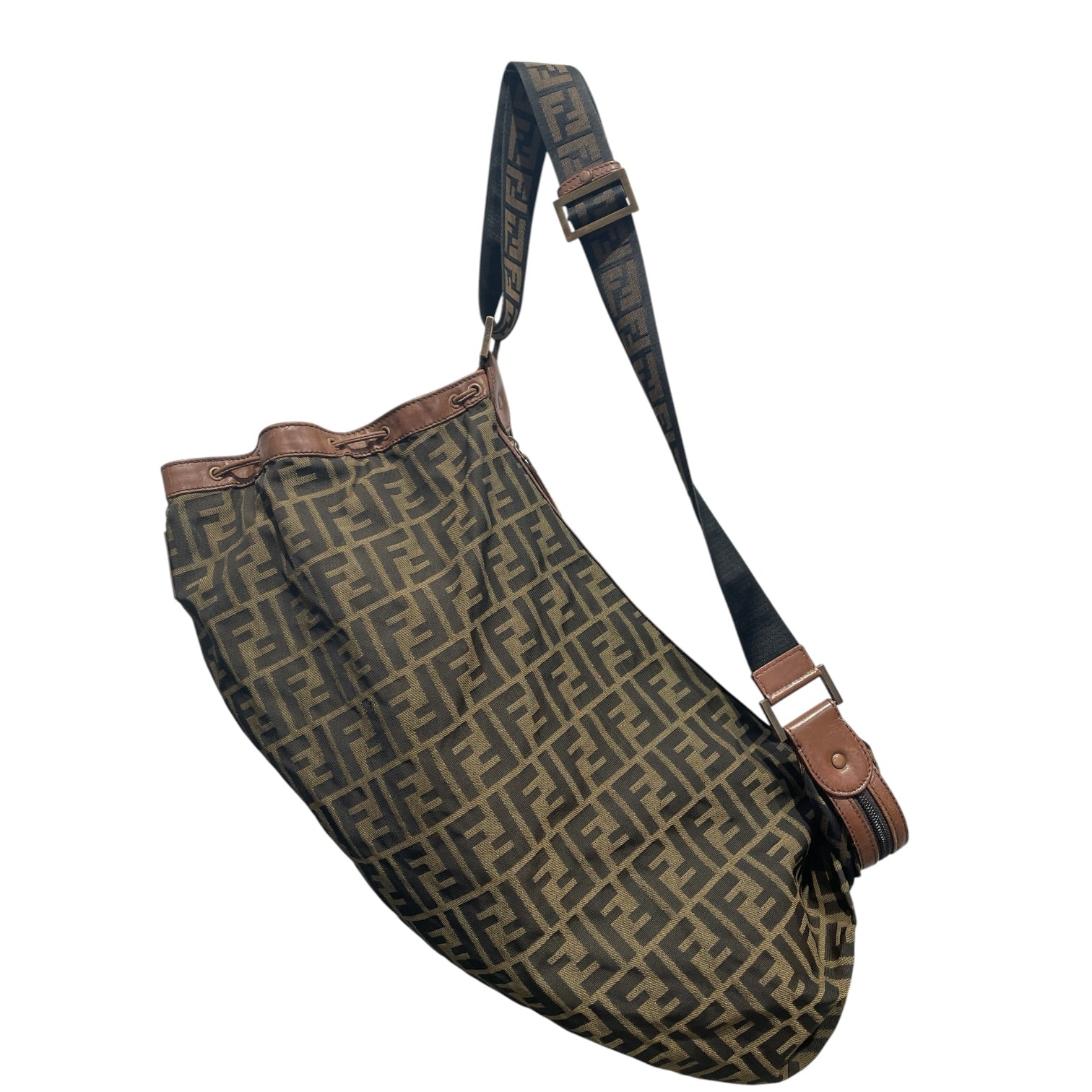 FENDI/Cross Body Bag/Monogram/Cotton/BRW/VINTAGE SATCHEL view 2