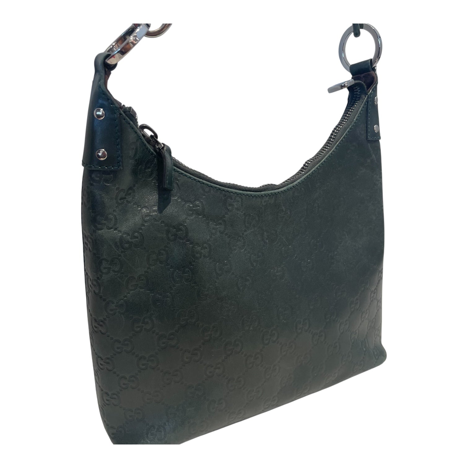 GUCCI/Tote Bag/Monogram/Leather/BLK/HOBO SHOULDER BAG view 6