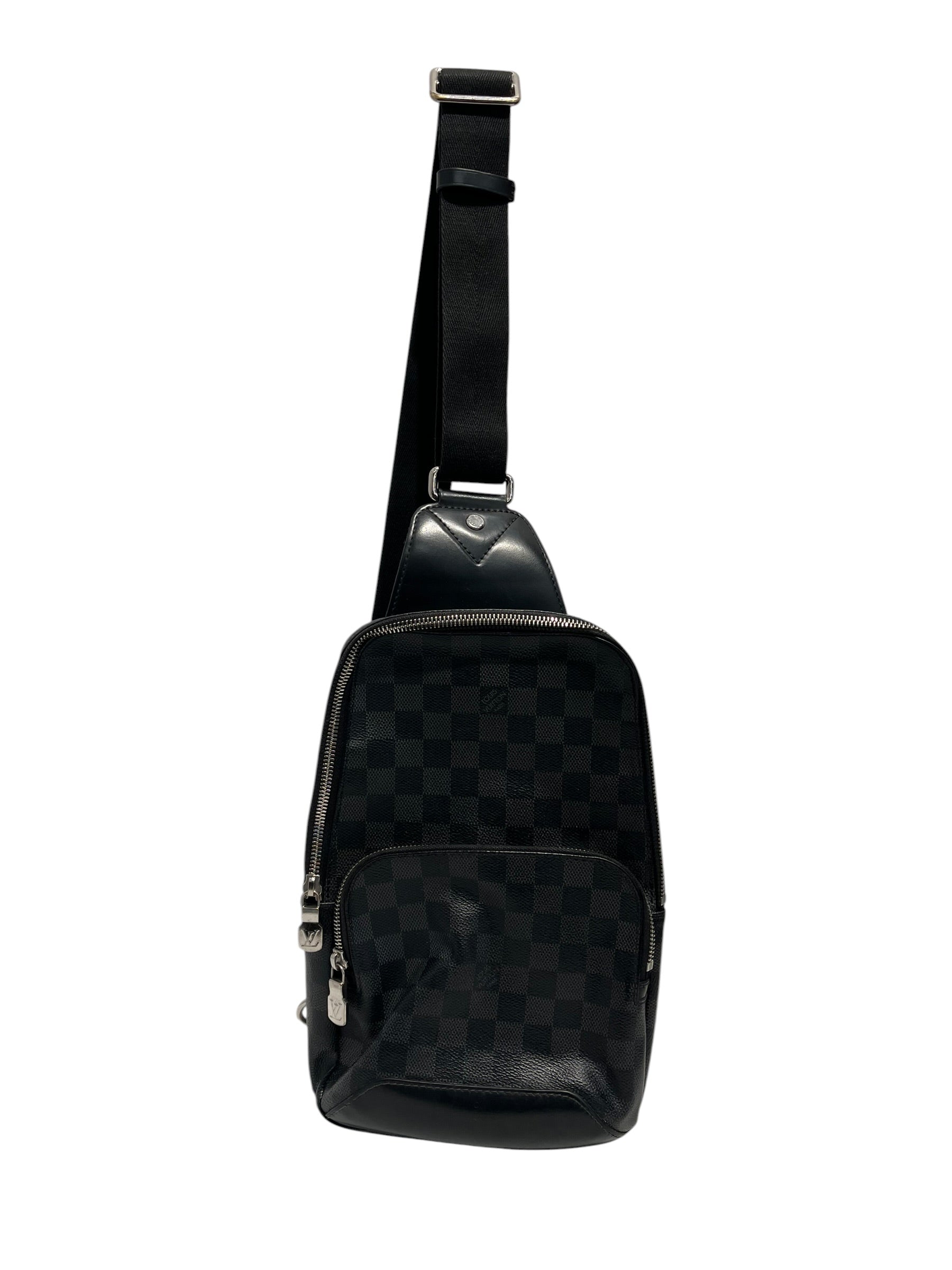 LOUIS VUITTON/Fanny Pack/Monogram/Leather/BLK/avenue sling view 1