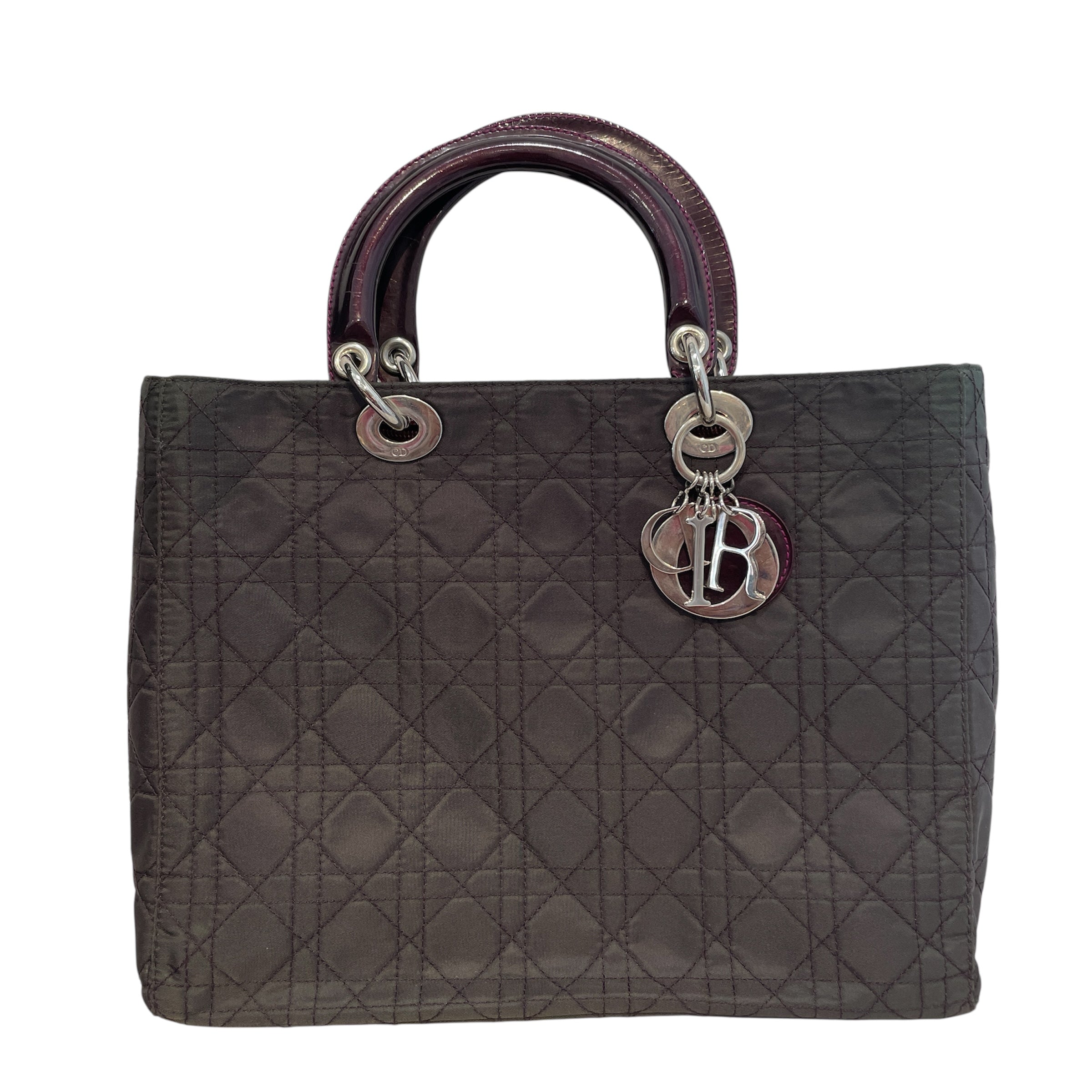 Christian Dior/Hand Bag/Cotton/BLK/Quilted Tote view 1
