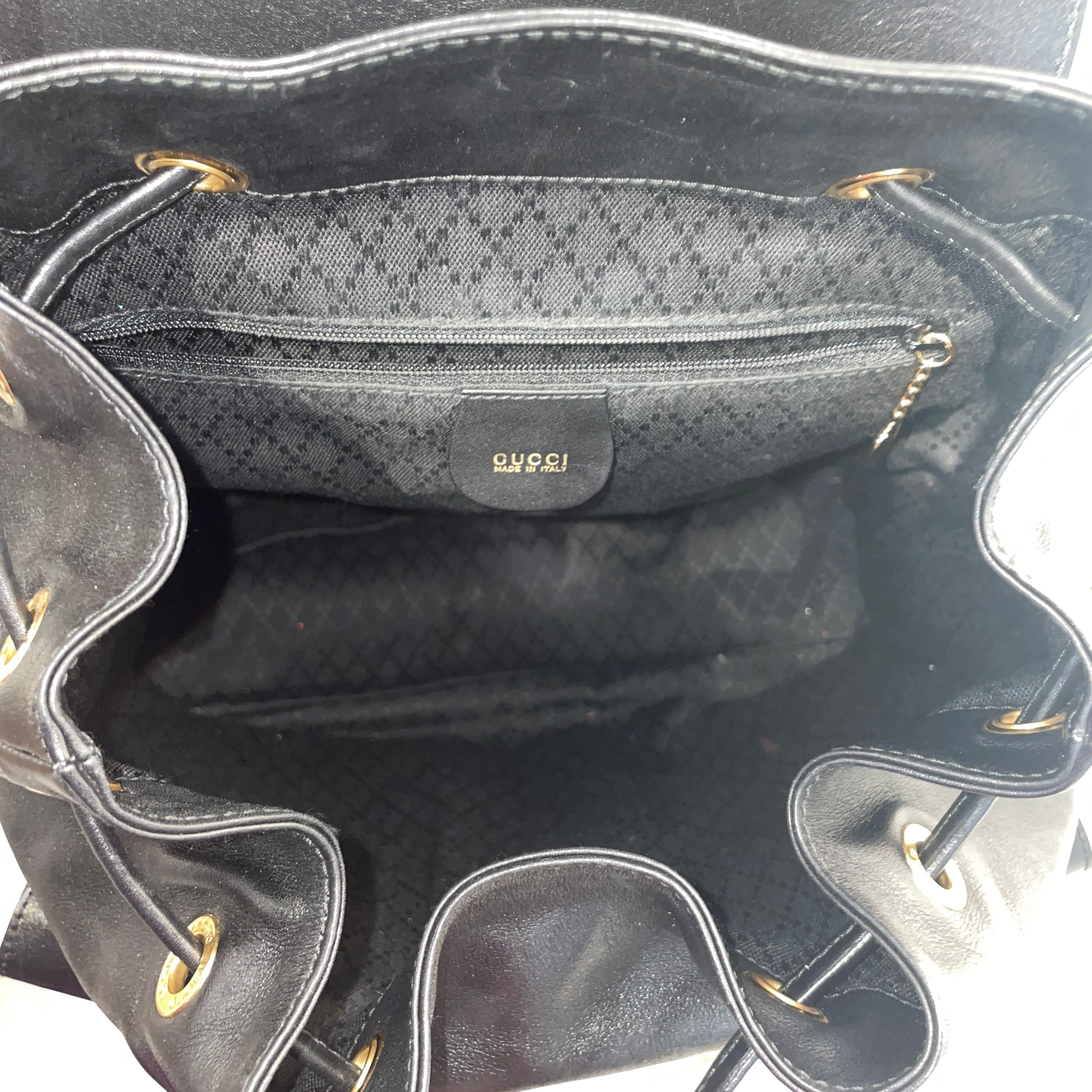 GUCCI/Backpack/Leather/BLK/Vintage Bamboo Backpack view 4