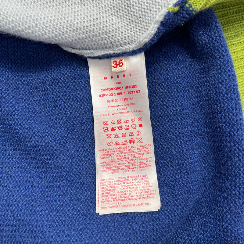 MARNI/Cardigan/36/Cashmere/BLU/blue light blue green