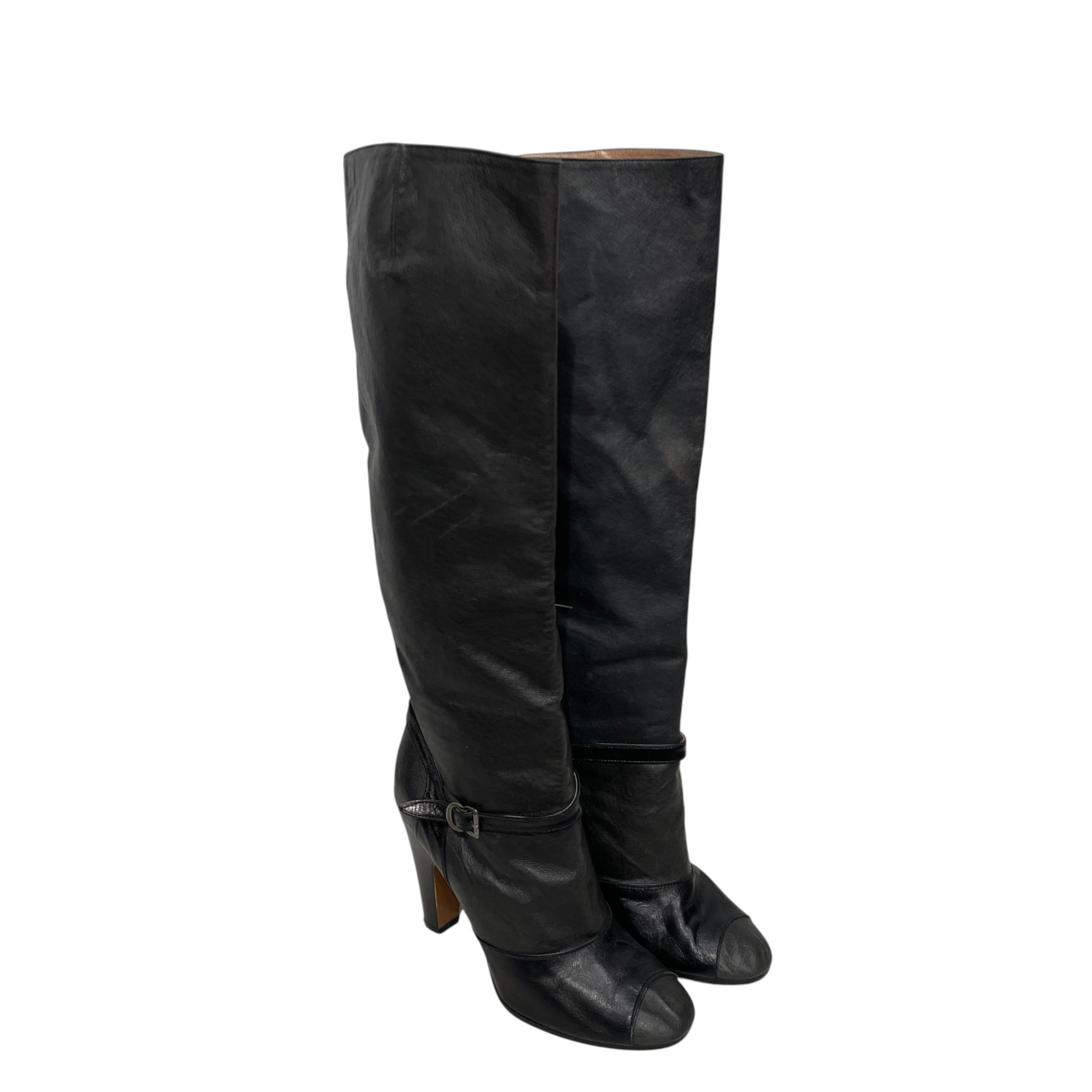 Maison Margiela/Boots/EU 39/Leather/BLK/VINTAGE LEATHER RIDING BOOTS view 1