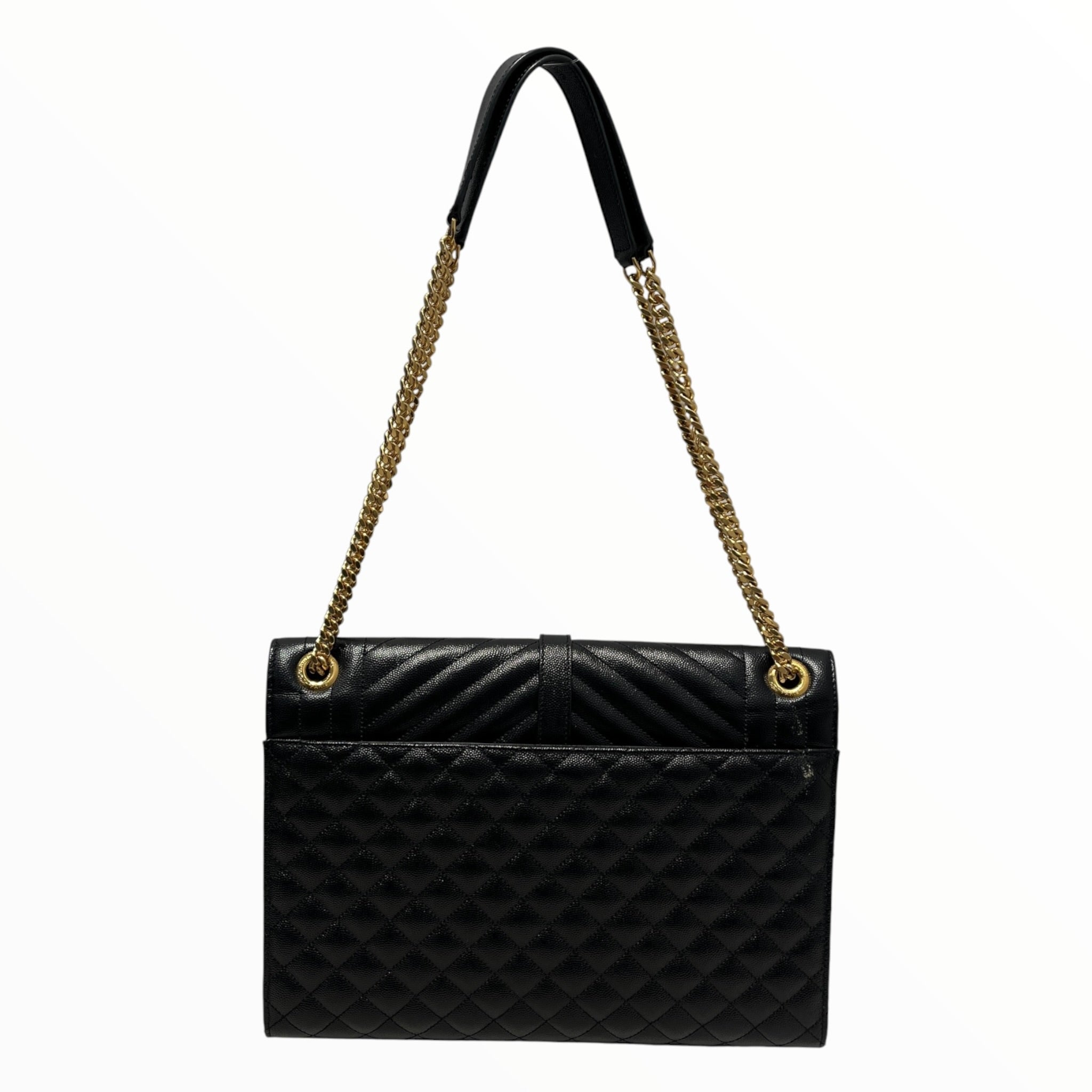 YVES SAINT LAURENT/Cross Body Bag/Leather/BLK/Envelope crossbody large view 2