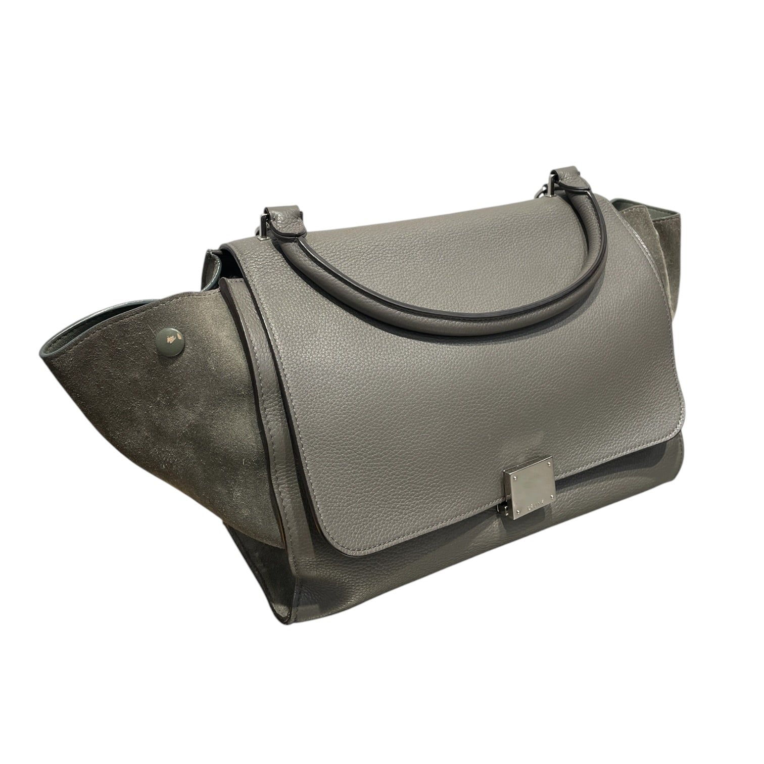 CELINE/Hand Bag/Leather/GRY/Trapeze Bag view 3