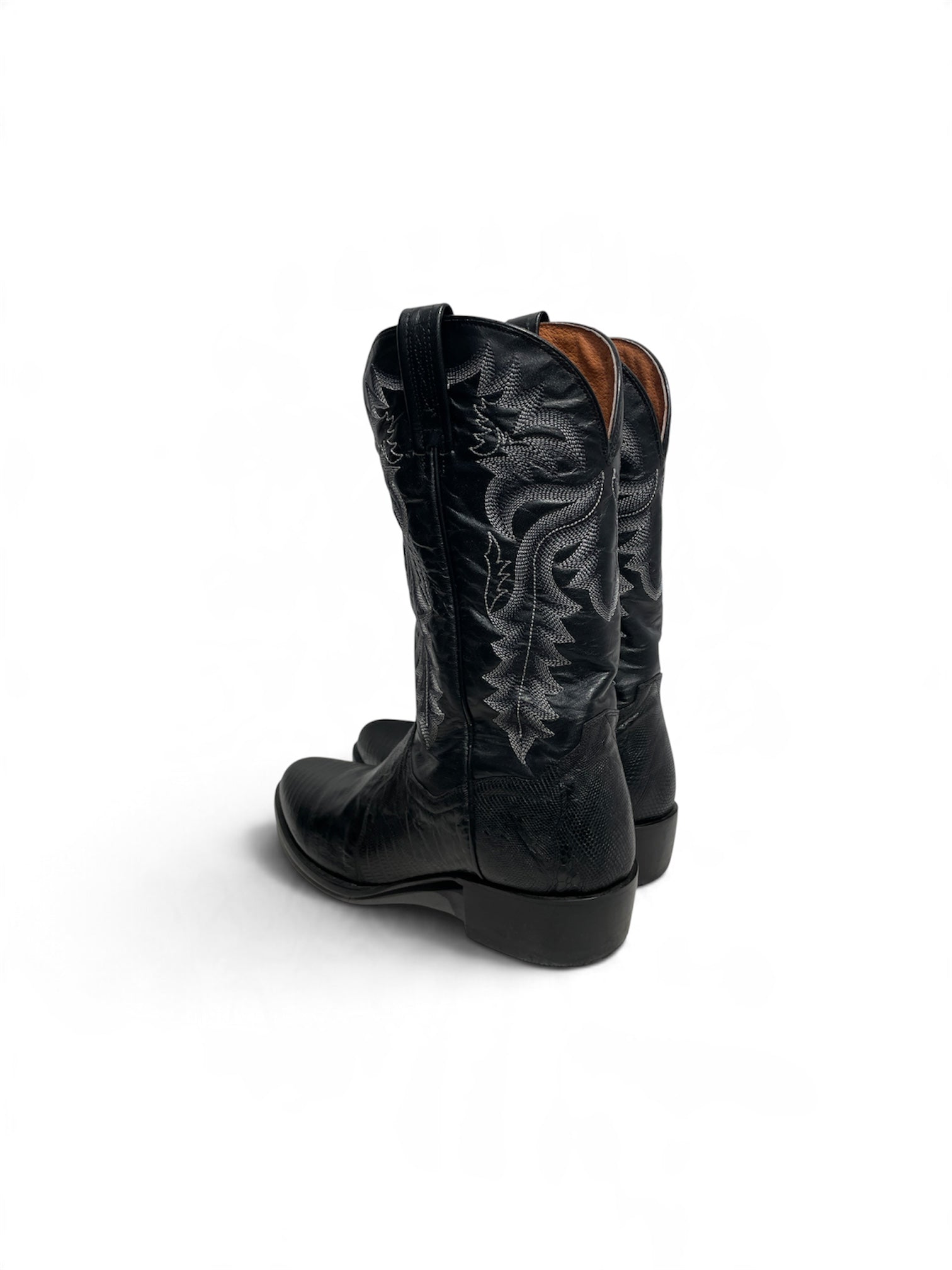 Vintage/Boots/US 11/Leather/BLK/CROC WHITE STITCH view 2