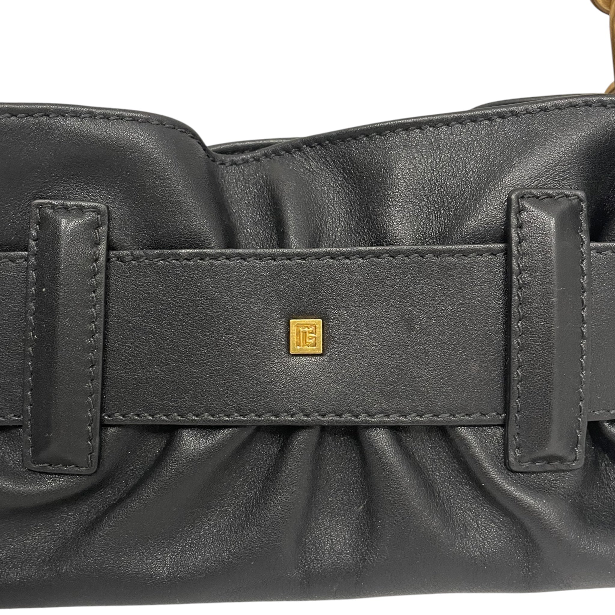 BALMAIN/Hand Bag/Leather/BLK/OVERSIZED BUCKLE view 7