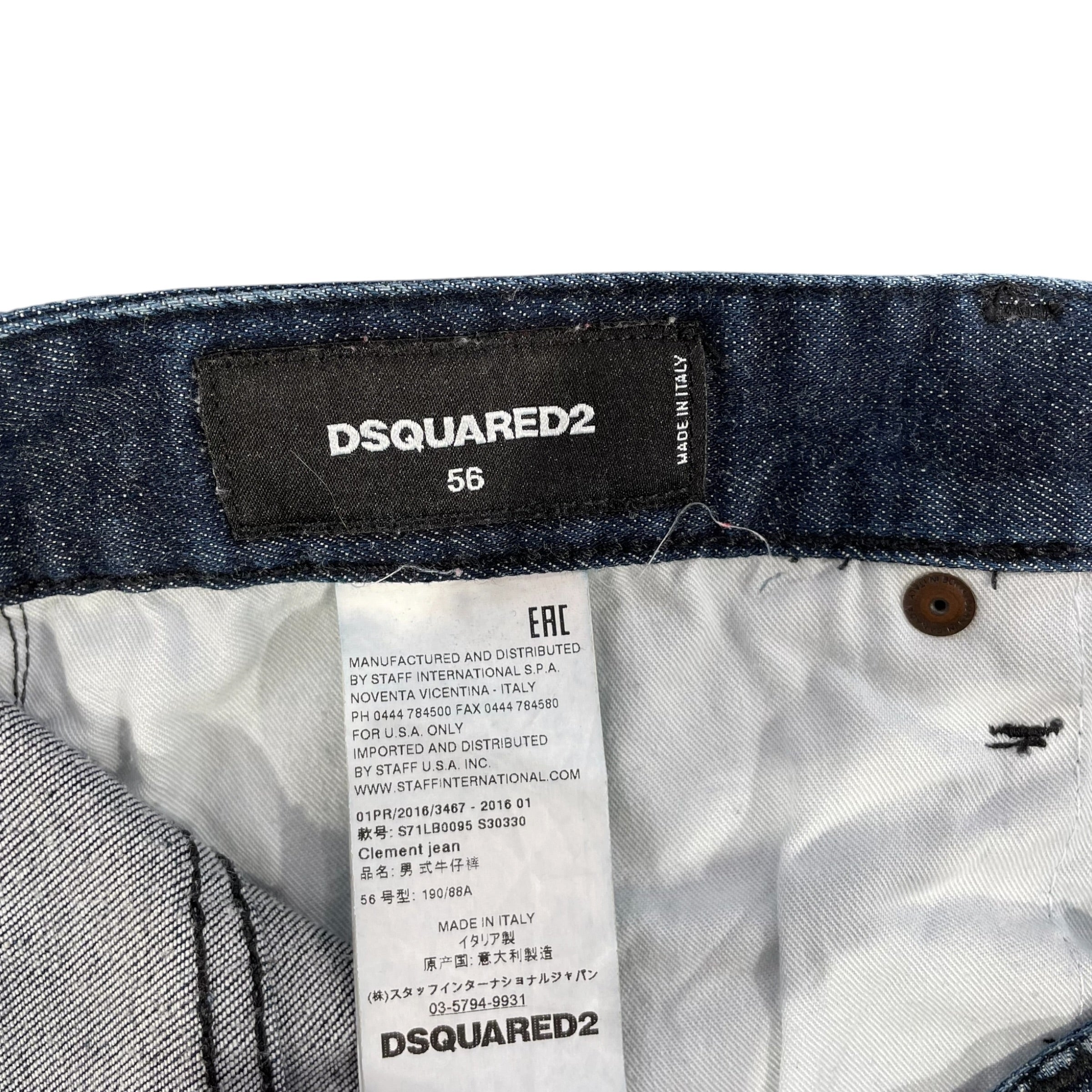 DSQUARED2/Skinny Pants/56/Cotton/NVY/EXTERNAL FRONT ZIP W REPAIRS view 3