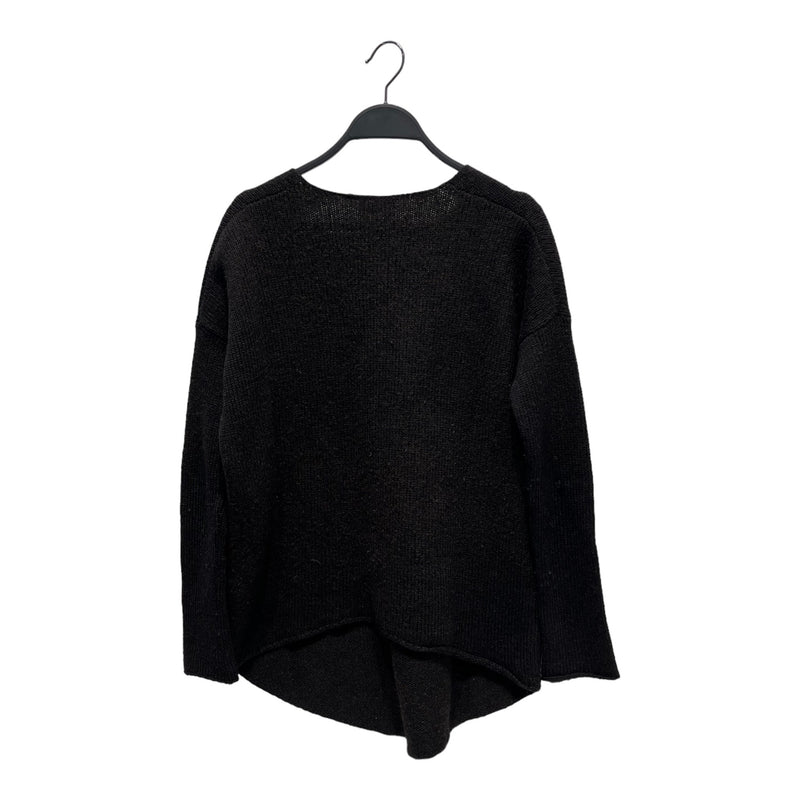 Helmut Lang/Heavy Sweater/S/Wool/BLK/tight knit v neck