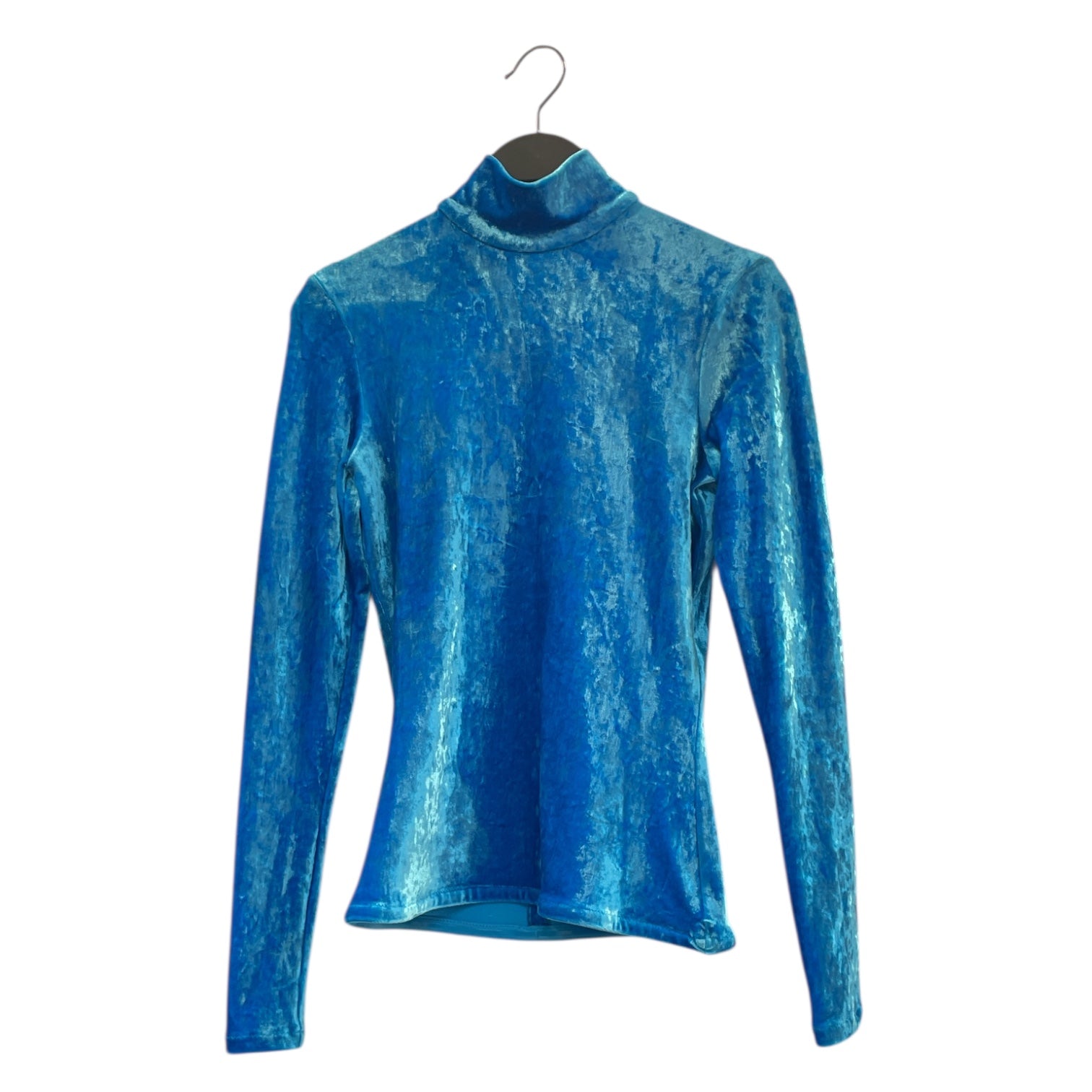 BALENCIAGA/LS Blouse/40/BLU/CRUSHED STRETCH VELVET view 1