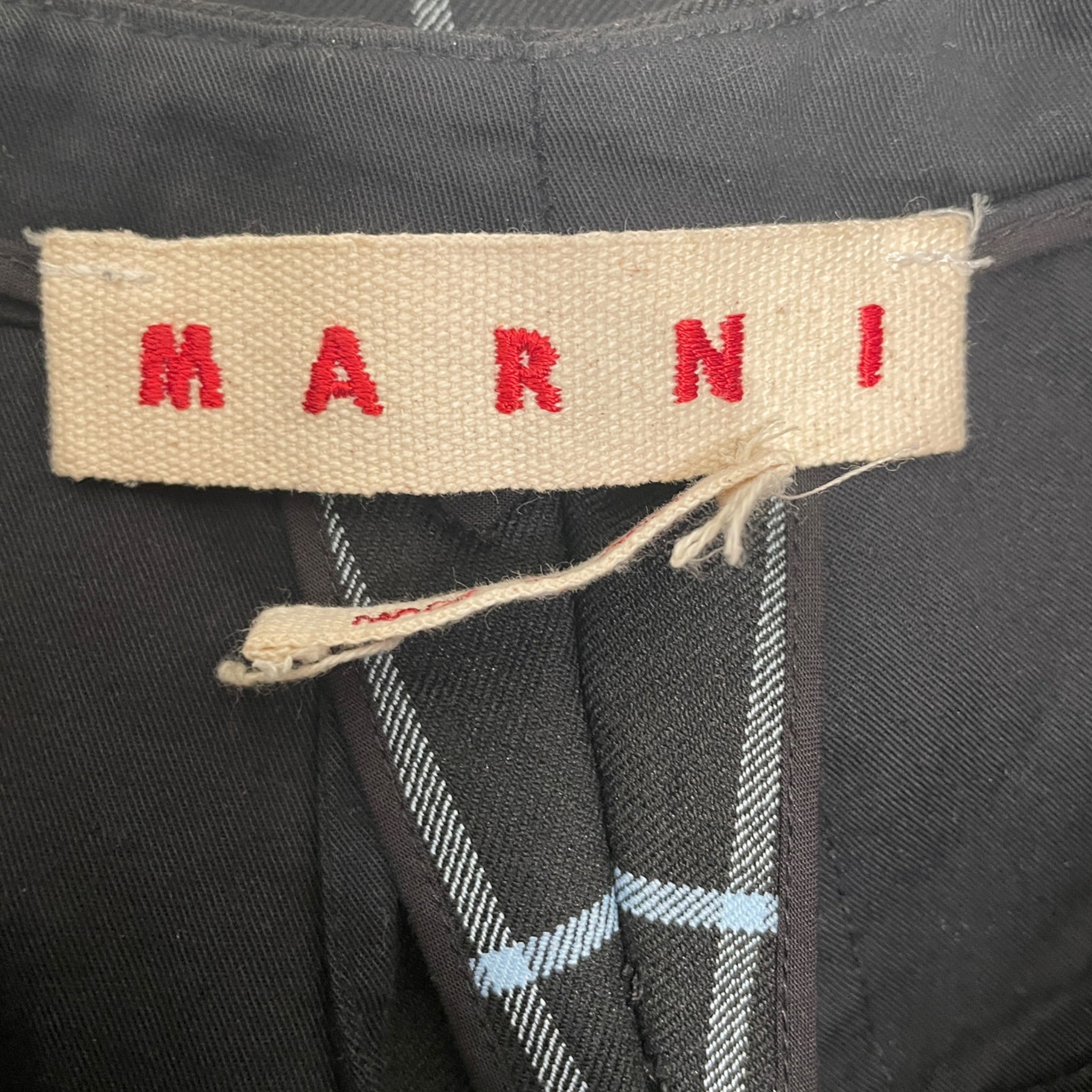 MARNI/Slacks/36/Cotton/BLK/Plaid/MARNI PLAID TAPER PANT BLU BLK view 3