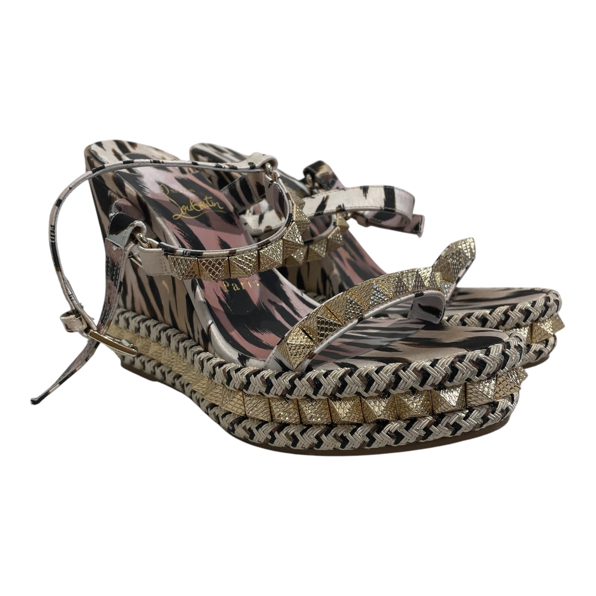 Christian Louboutin/Heels/EU 37/Animal Pattern/Cotton/BEG/PYRACLOU view 1