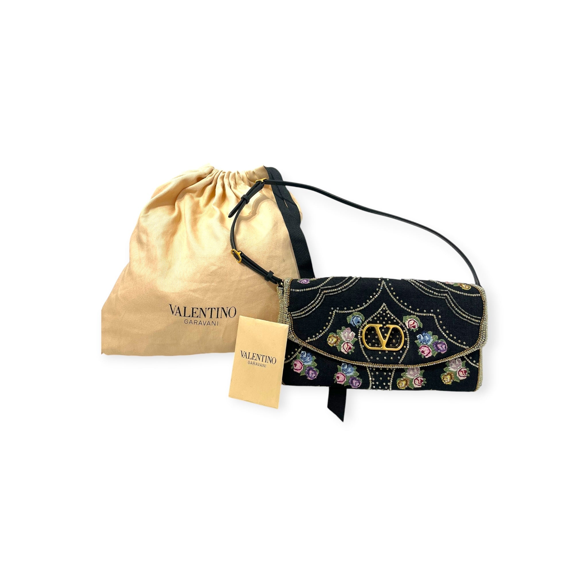 VALENTINO GARAVANI/Bag/BLK/DEVAIN SMALL EMBROIDERED BAG view 9