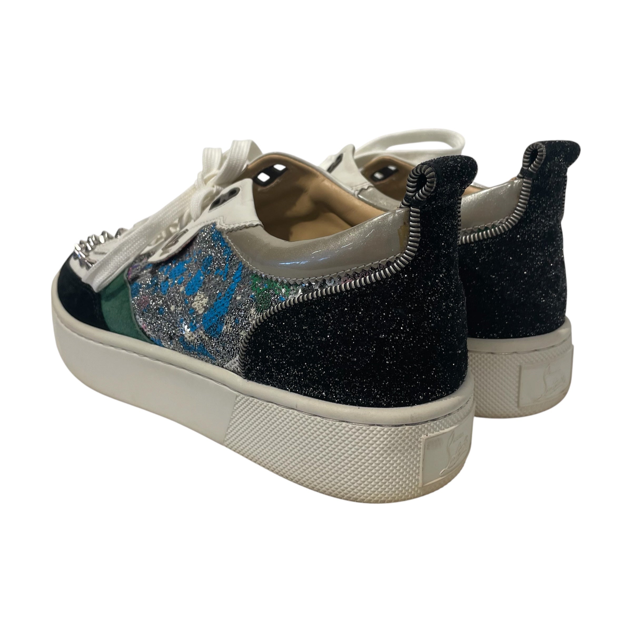 Christian Louboutin/Low-Sneakers/EU 41/All Over Print/Suede/GRN/Glitter Spikes view 2