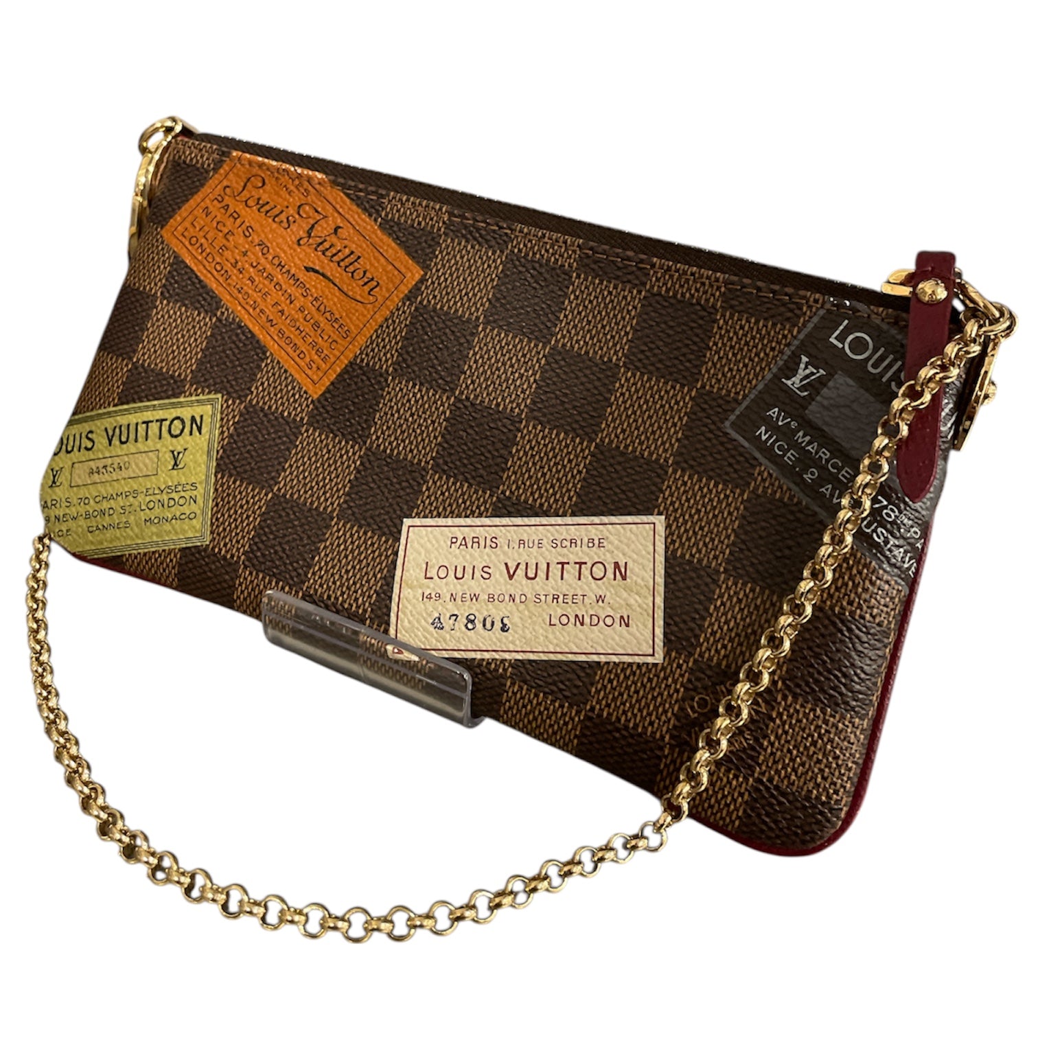 LOUIS VUITTON/Clutch Bag/All Over Print/Leather/BRW/DIER EBENE TRUNK LABELS view 2