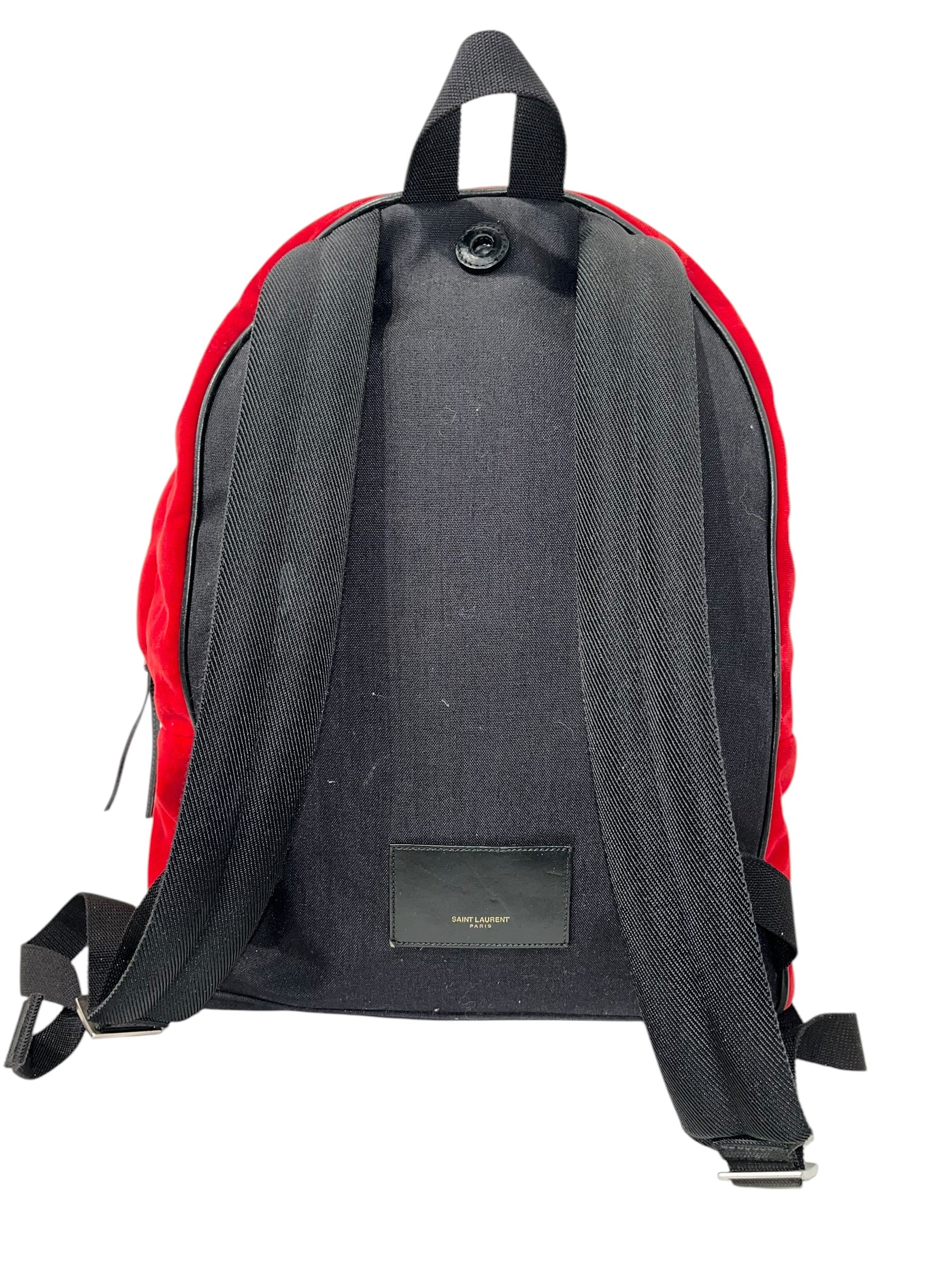 SAINT LAURENT/Backpack/Leather/RED/RED FELT GOLD LOGO FRONT view 2