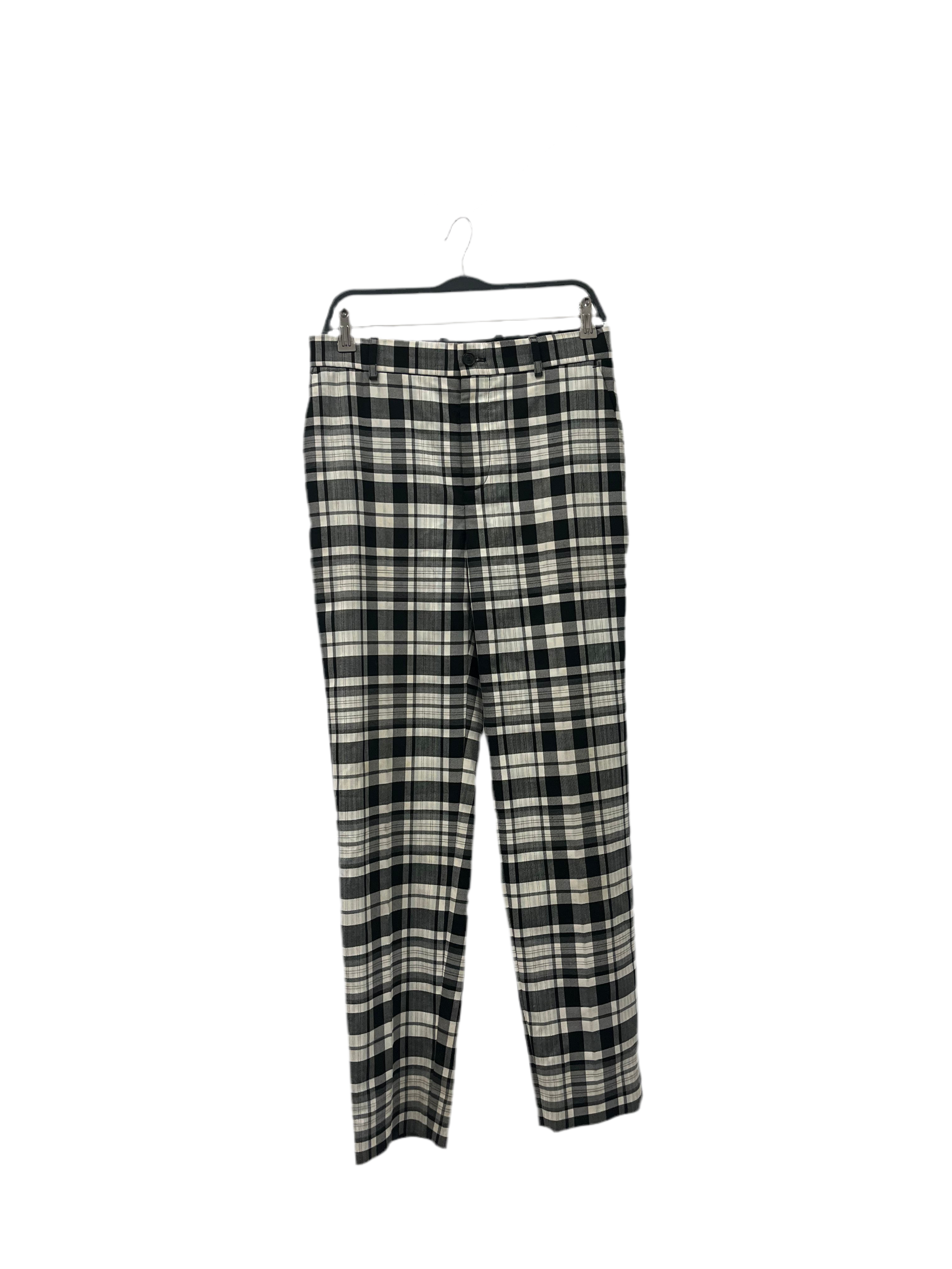 BALENCIAGA/Slacks/40/Cotton/WHT/Tartan/TARTAN BLACK PLAID view 1