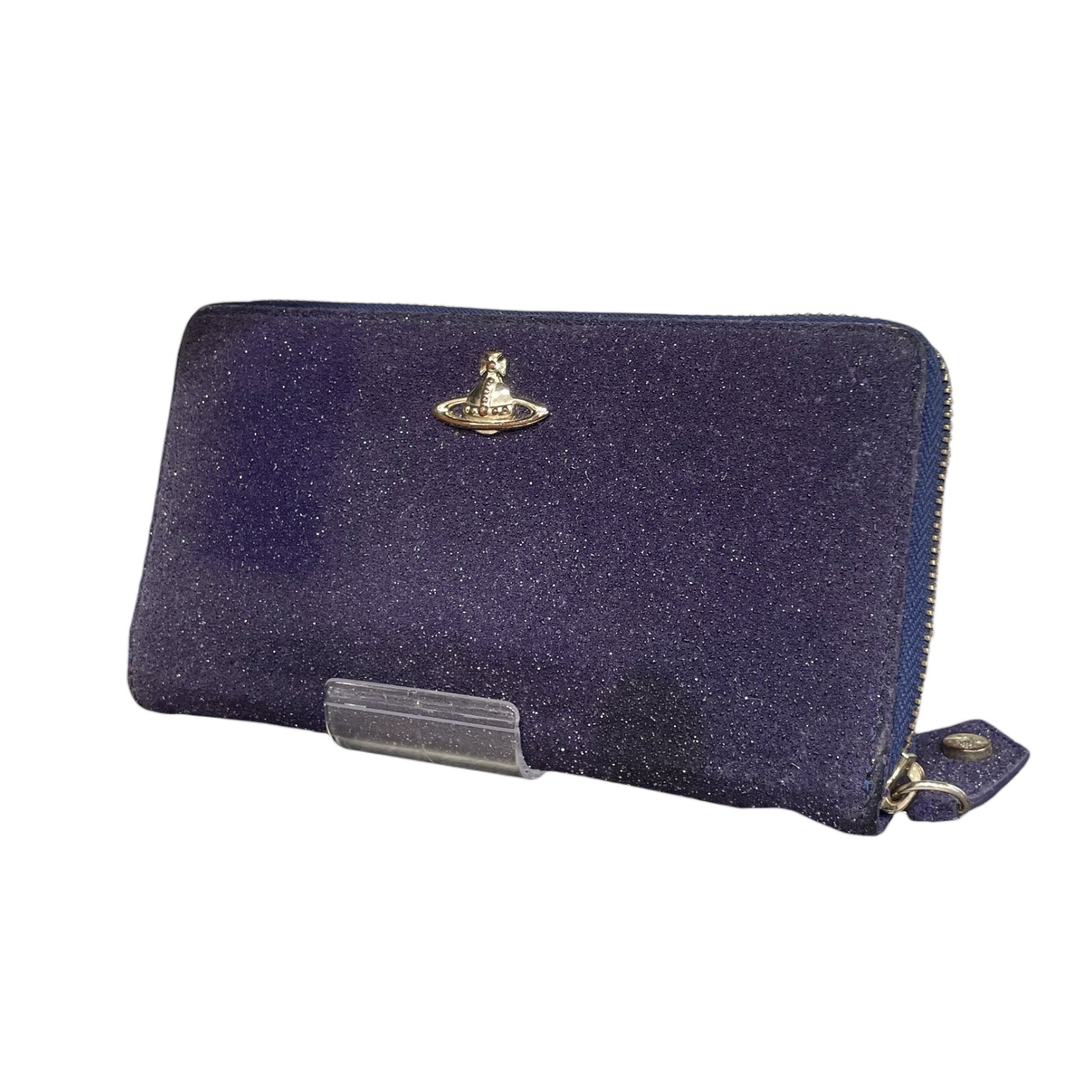 Vivienne Westwood/Bifold Wallet/Leather/BLU/long/sparkle/zip view 1